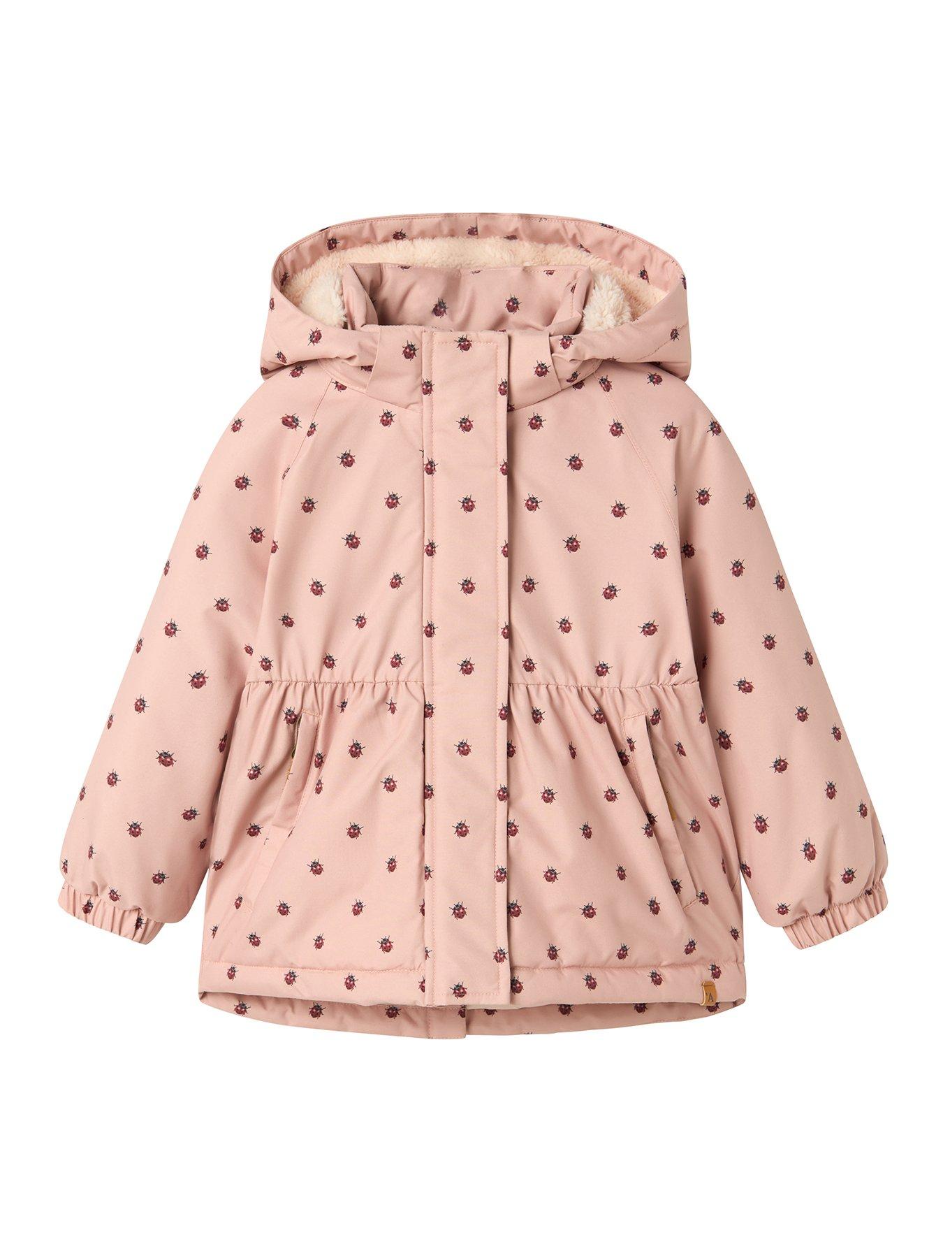 Lil Atelier Mini Girls Ladybird Printed Coat - Misty Rose