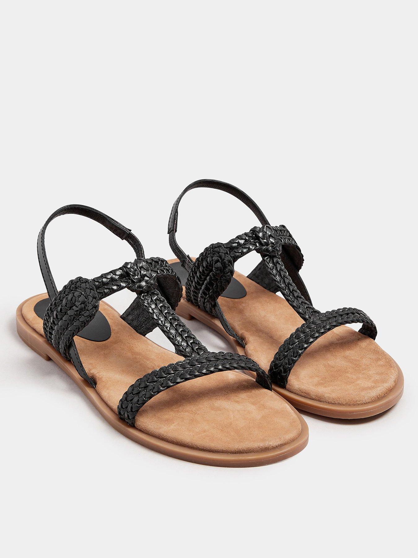  image of long-tall-sally-t-bar-plaited-leather-sandal
