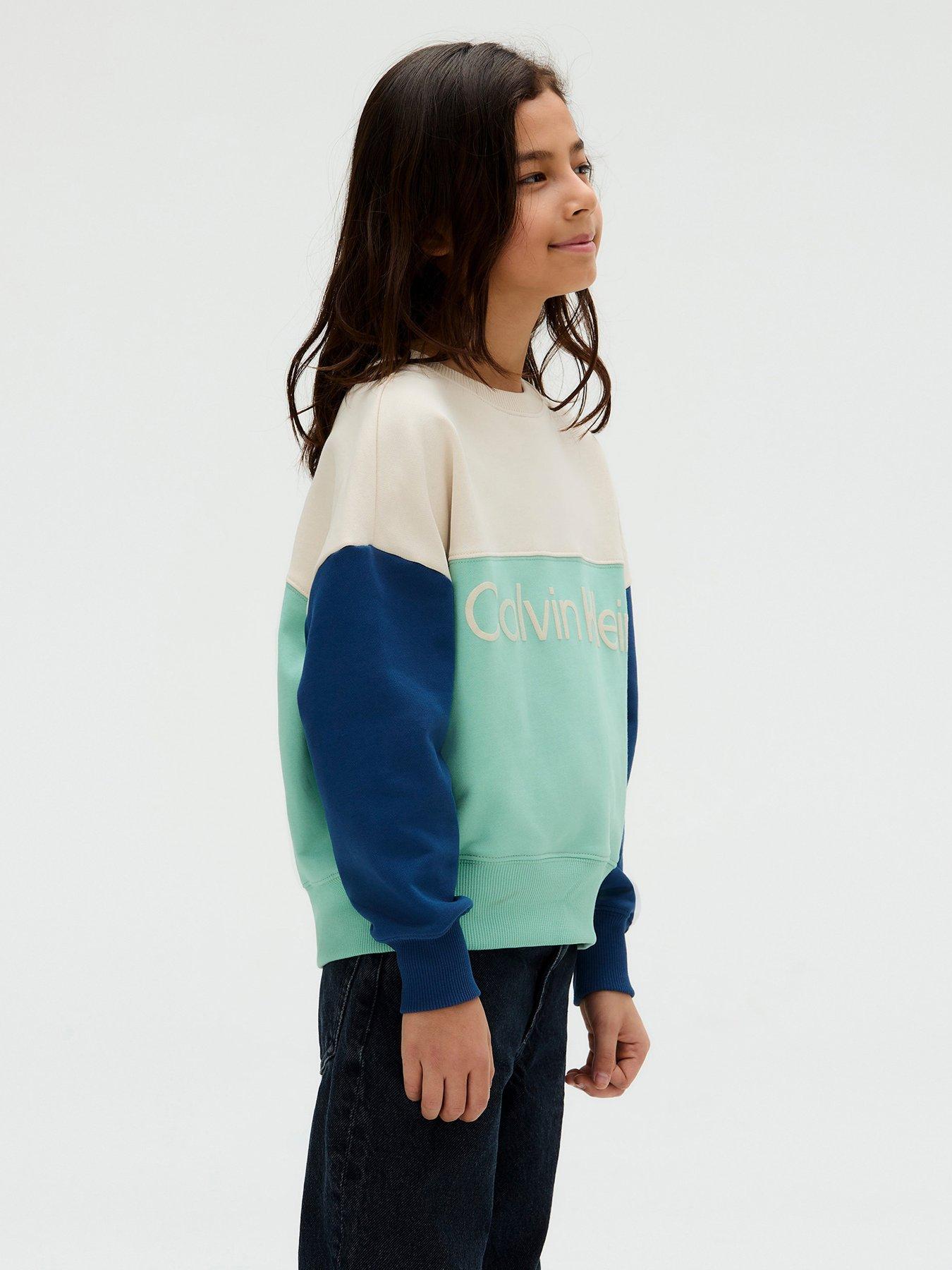 Image 3 of 5 of Calvin Klein Jeans Boys Terry Colour Block Sweatshirt - Multi