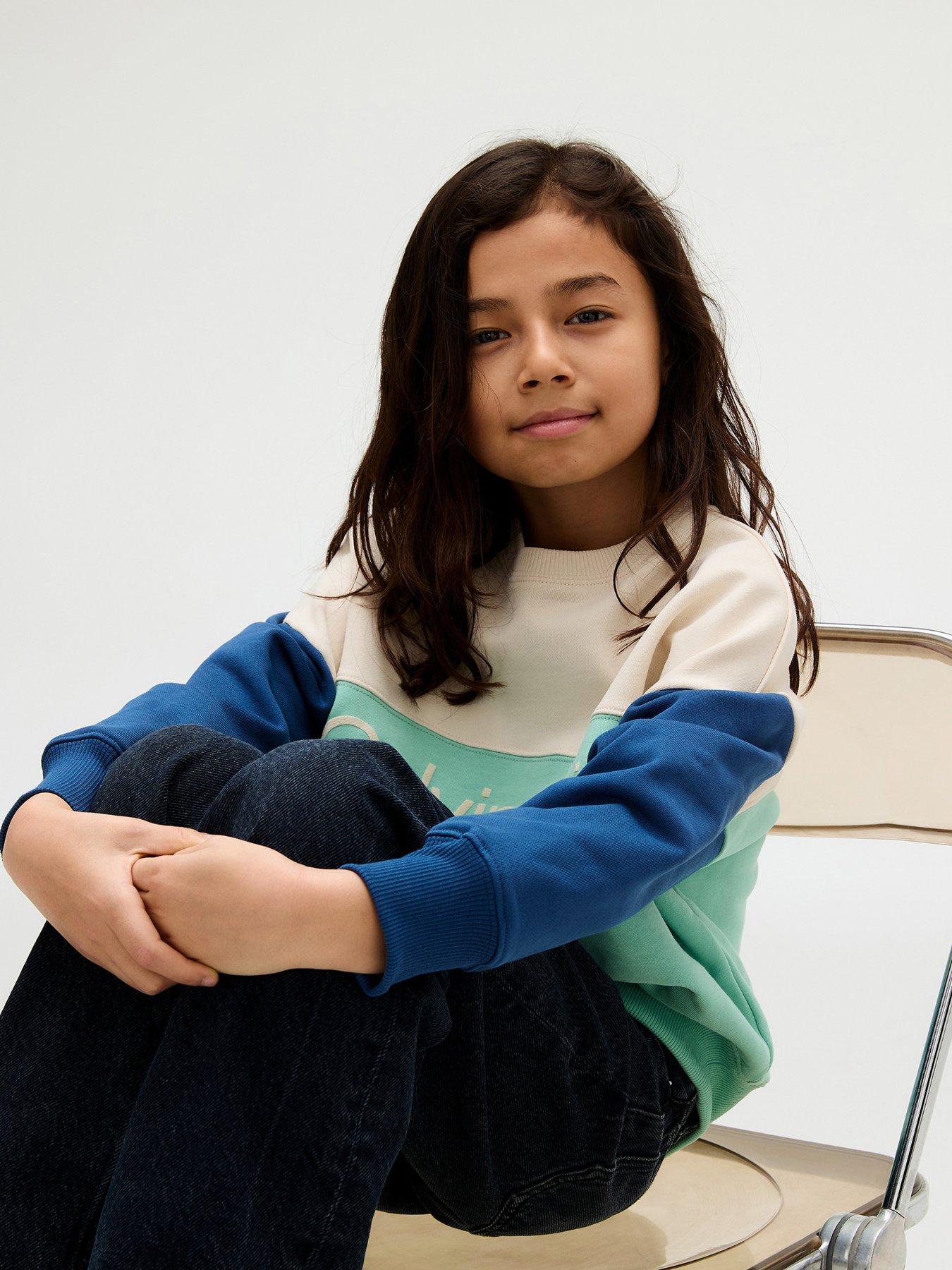 Image 5 of 5 of Calvin Klein Jeans Boys Terry Colour Block Sweatshirt - Multi