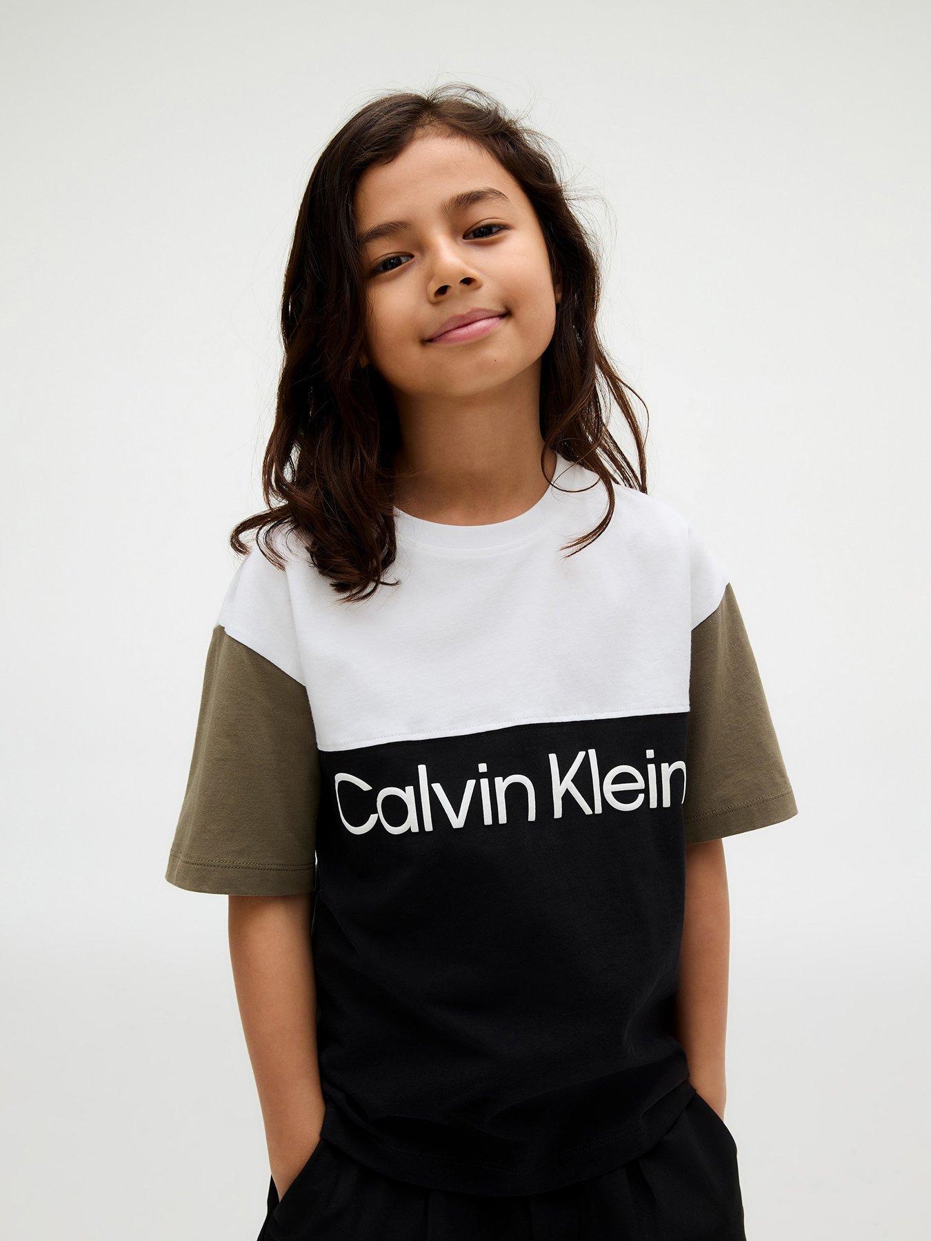 Image 1 of 5 of Calvin Klein Jeans Boys Colour Block Short Sleeve T-Shirt - Black