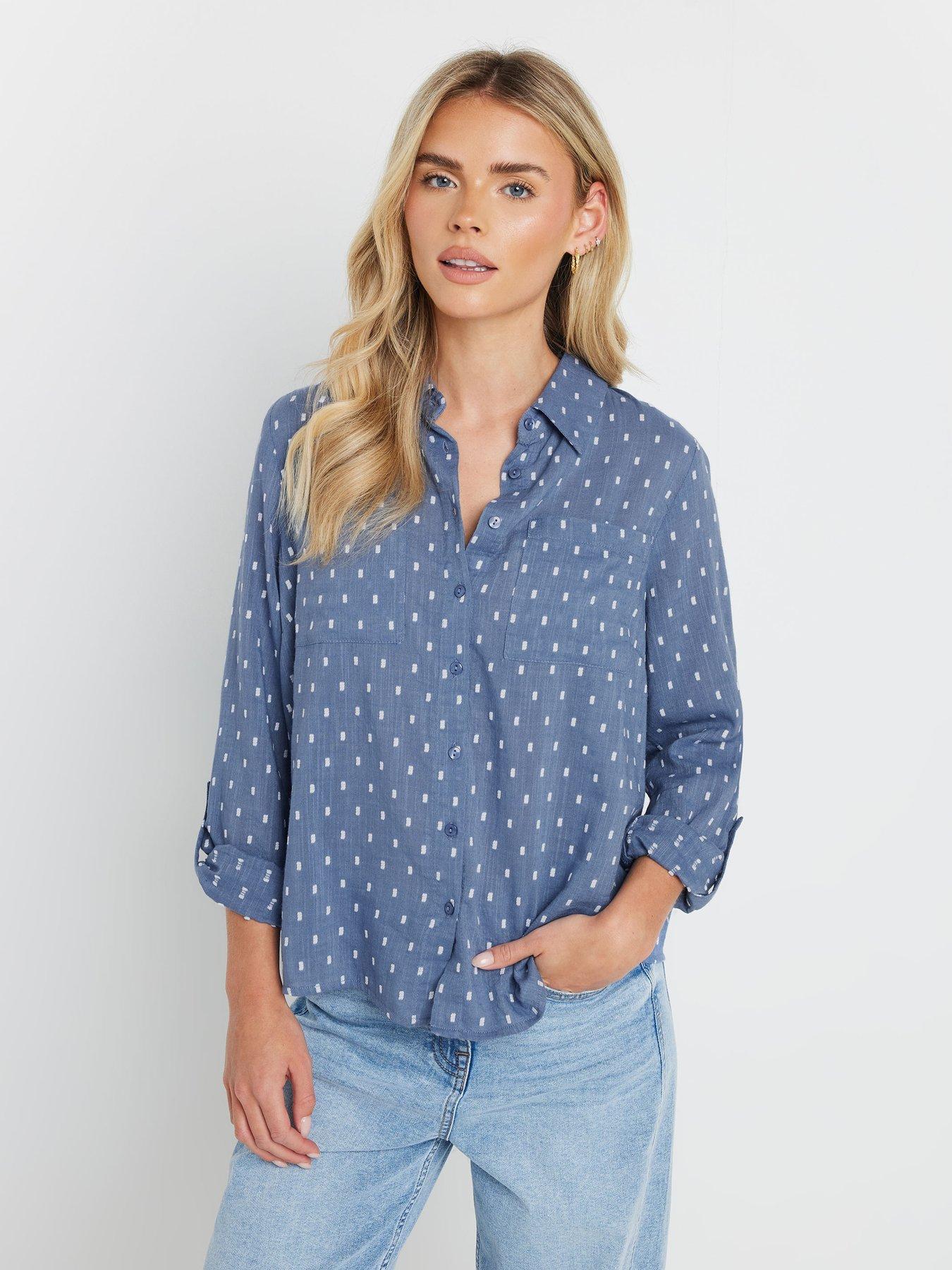 mco-petite-petite-dobby-long-sleeve-shirt-blue