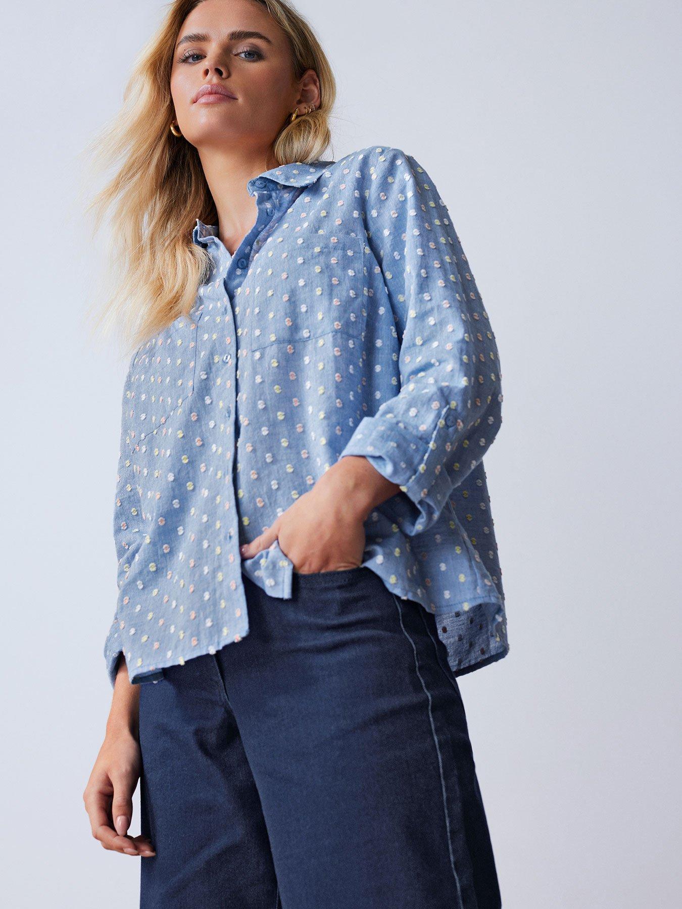 mco-petite-petite-dobby-shirt-blue