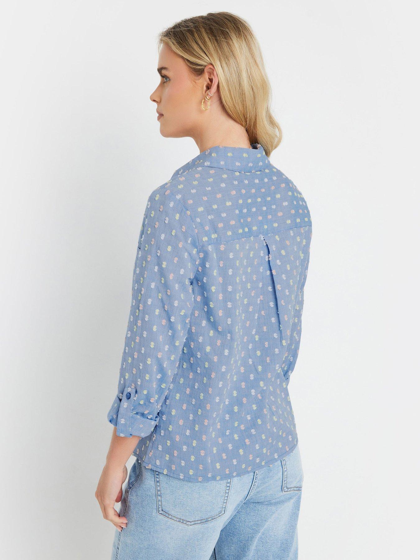  image of mco-petite-petite-dobby-shirt-blue