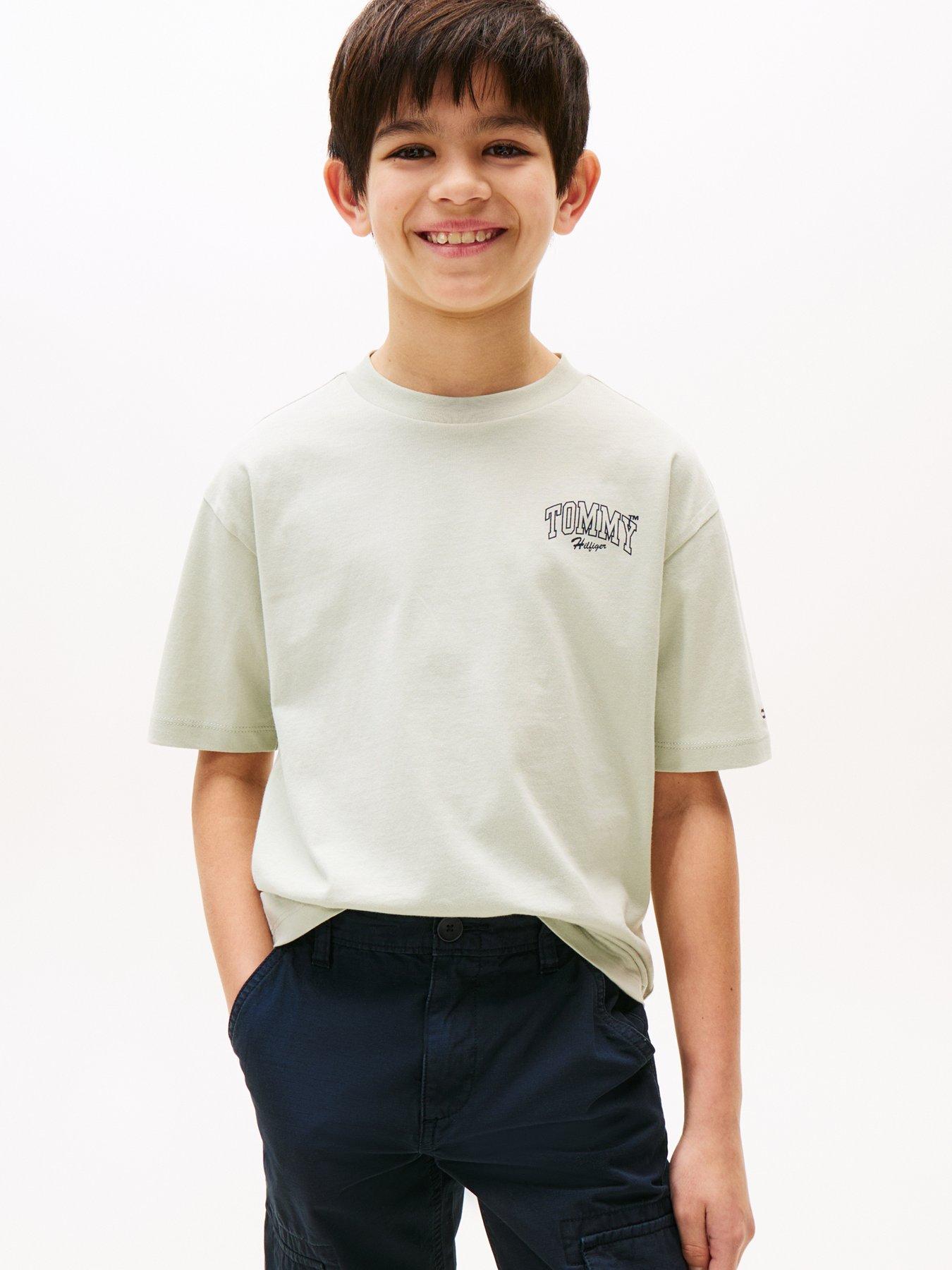 undefined Boys Varsity Graphic Print Short Sleeve T-Shirt - Light Khaki