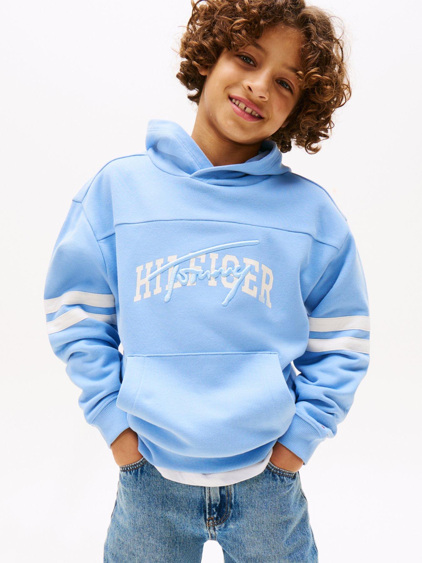 undefined Boys Th Mixed Graphic Hoodie - Blue