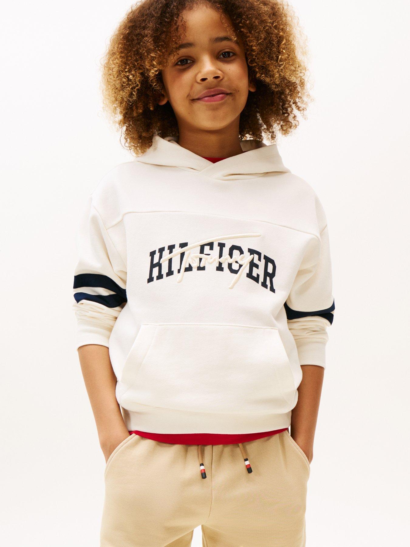 undefined Boys Th Mixed Graphic Hoodie - Cream