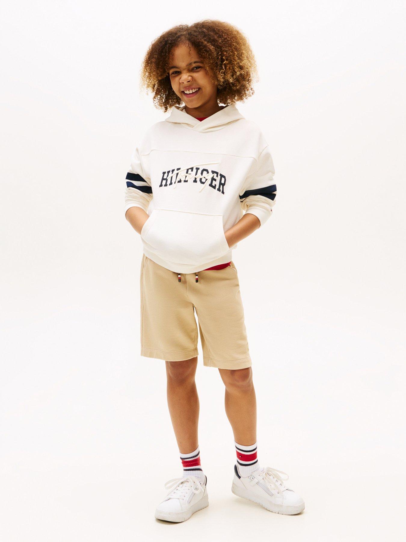 Image 3 of 4 of Tommy Hilfiger Boys Th Mixed Graphic Hoodie - Cream