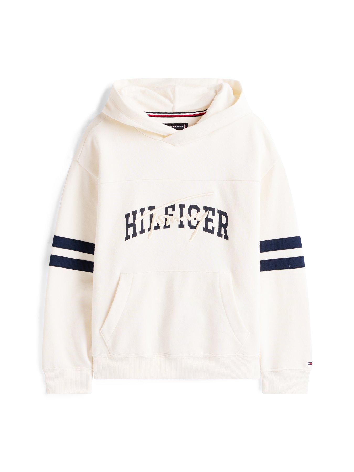 Image 4 of 4 of Tommy Hilfiger Boys Th Mixed Graphic Hoodie - Cream