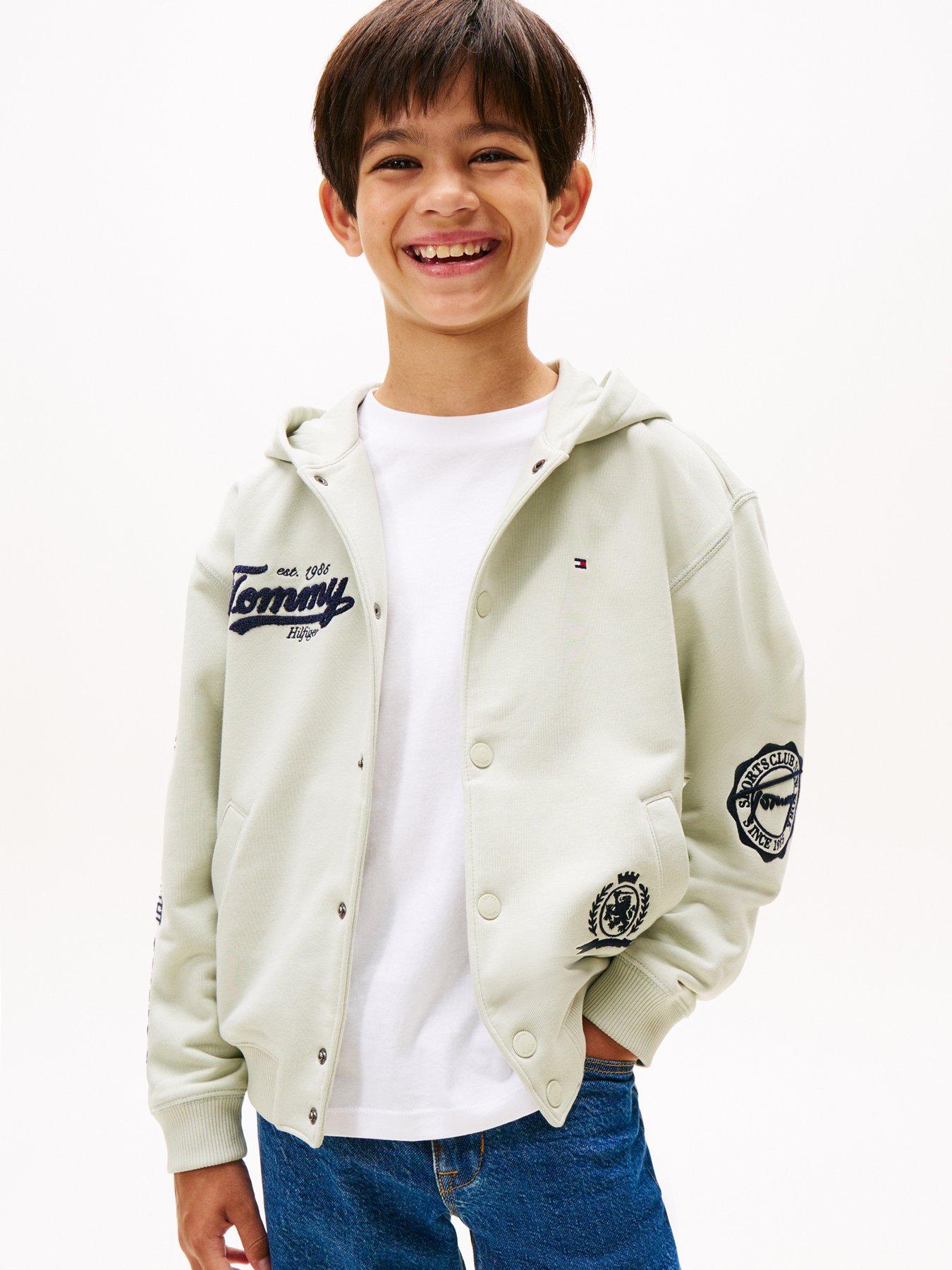 undefined Boys Varsity Graphic Button Hoodie - Light Khaki
