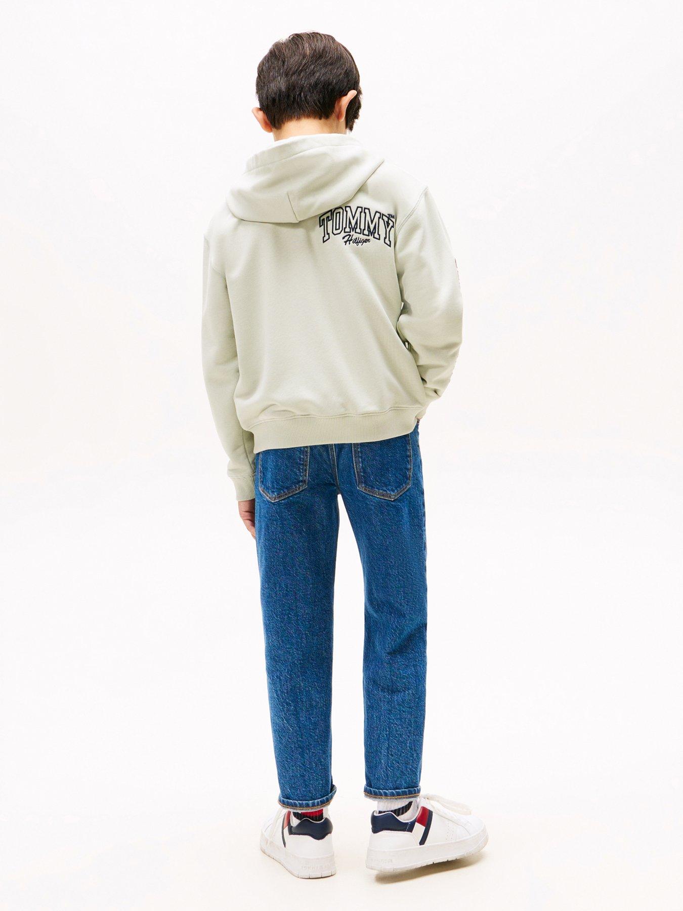 Image 2 of 4 of Tommy Hilfiger Boys Varsity Graphic Button Hoodie - Light Khaki