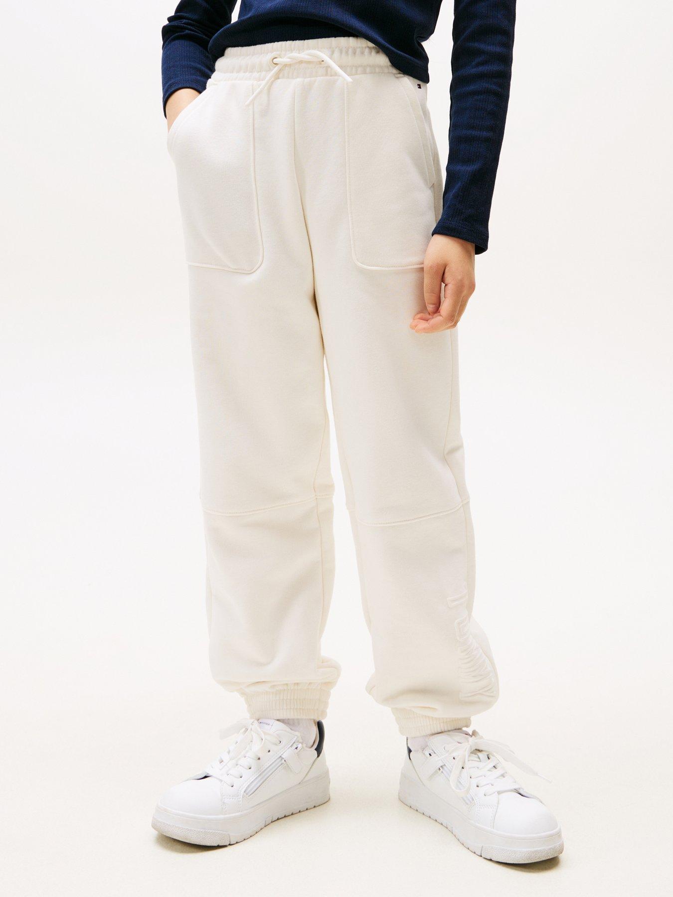 Image 1 of 4 of Tommy Hilfiger Girls Puff Print Sweatpants - Cream
