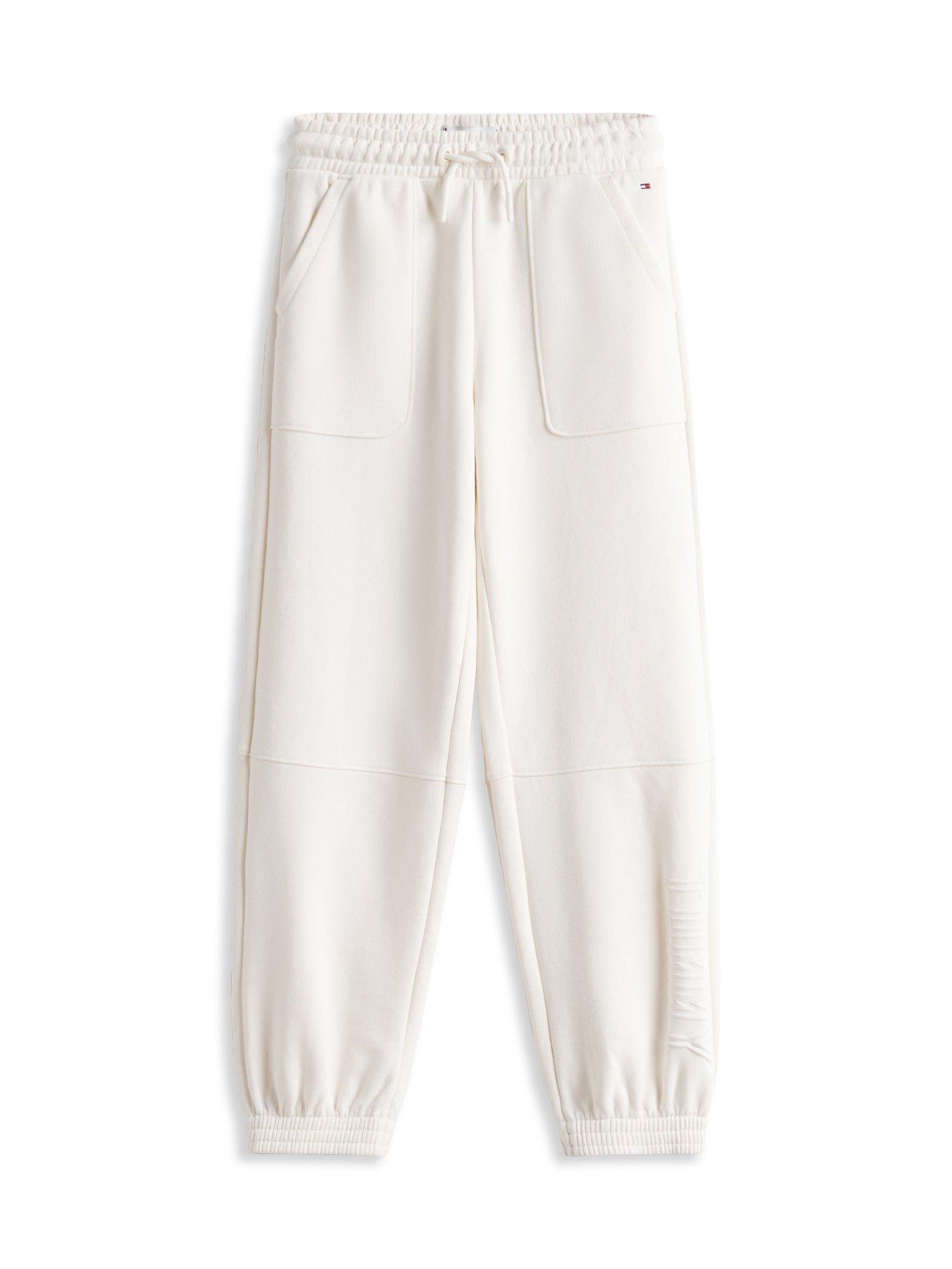 Image 4 of 4 of Tommy Hilfiger Girls Puff Print Sweatpants - Cream