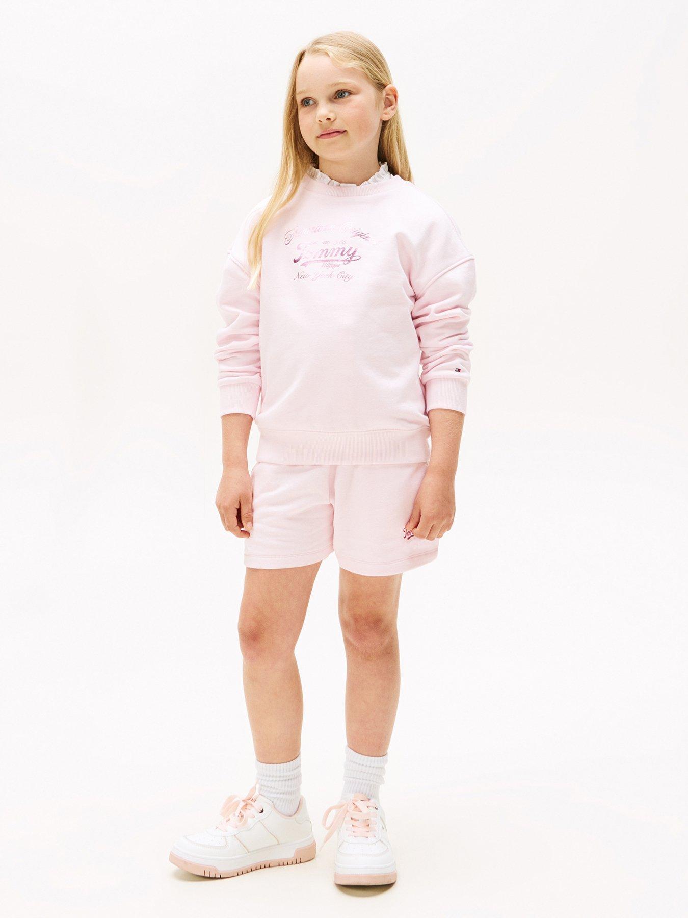 Image 3 of 4 of Tommy Hilfiger Girls Script Sweatshirt - Light Pink