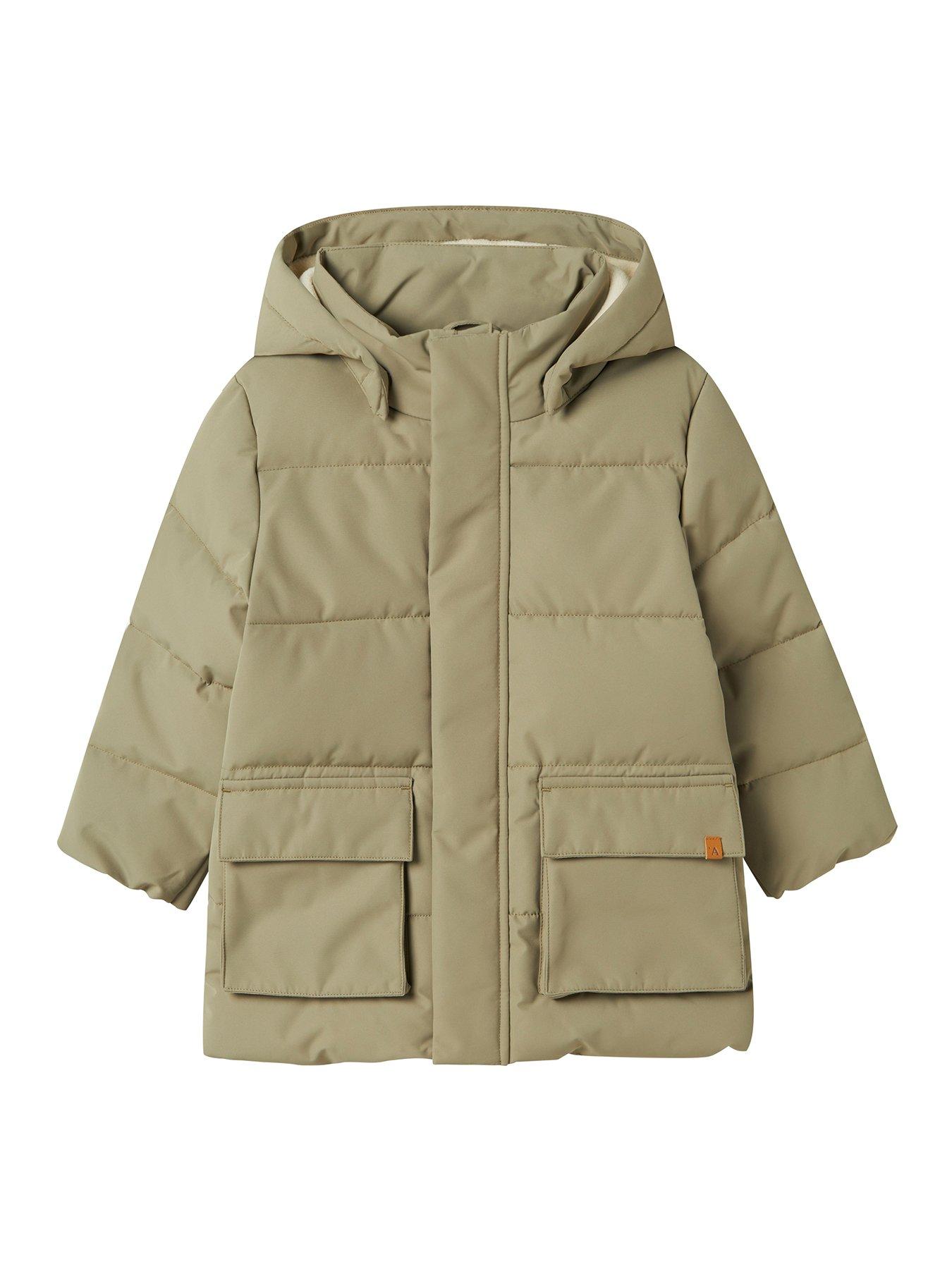 stillFront image of lil-atelier-mini-boys-long-padded-coat-green