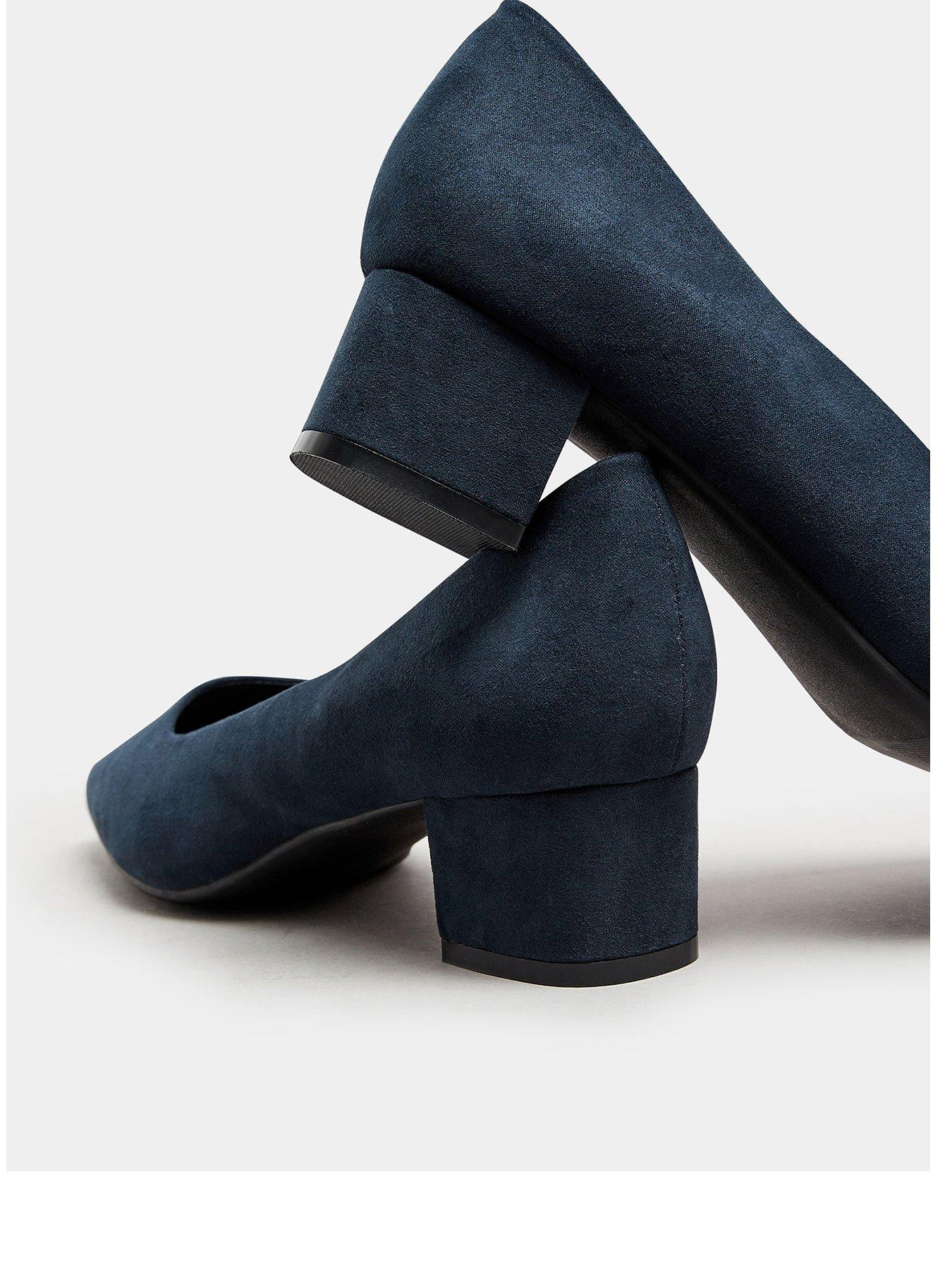 Yours Extra Wide Fit Square Toe Court Shoe - Blue | Littlewoods