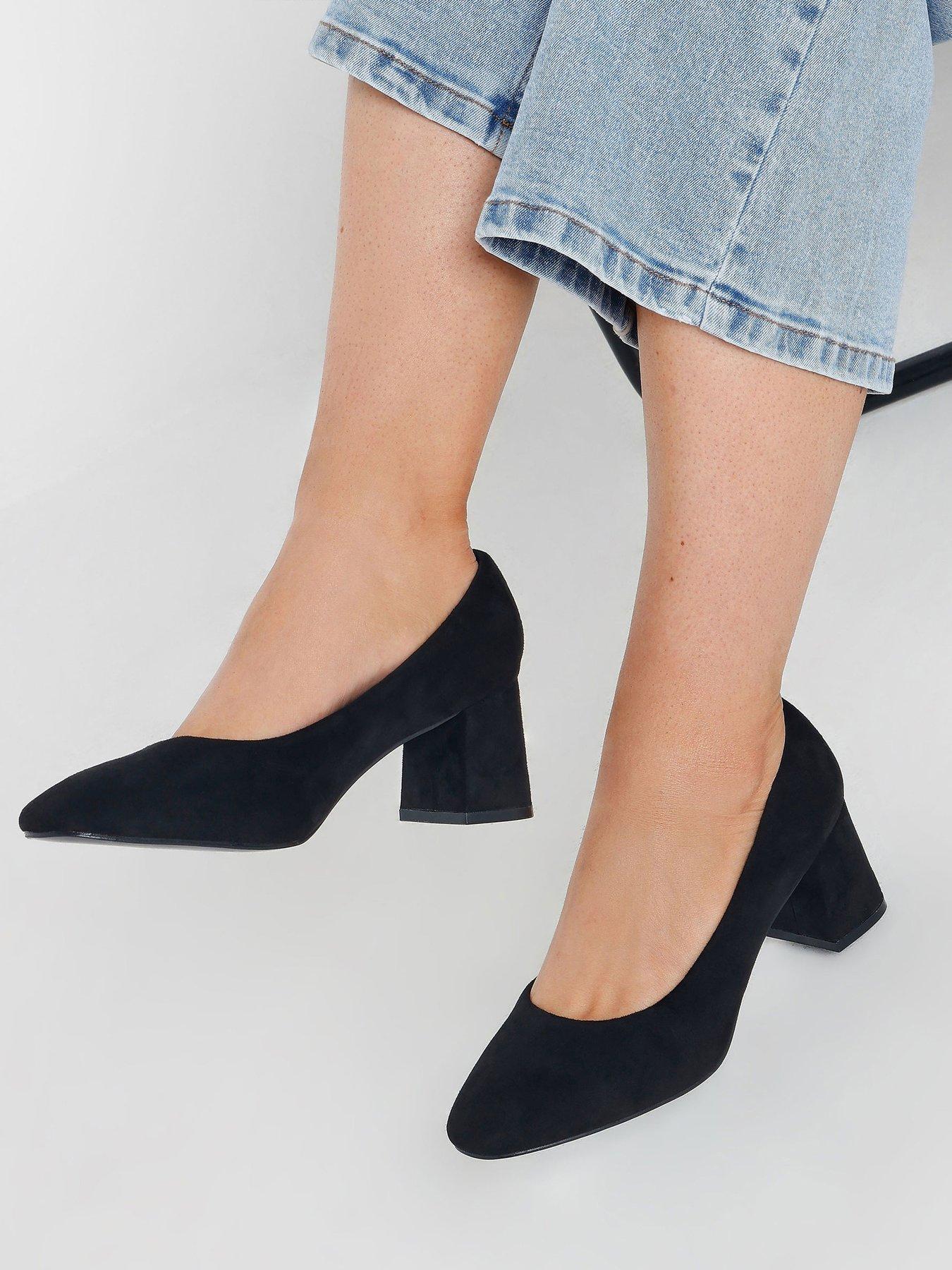  image of yours-extra-wide-fit-round-toe-mid-block-court-heels