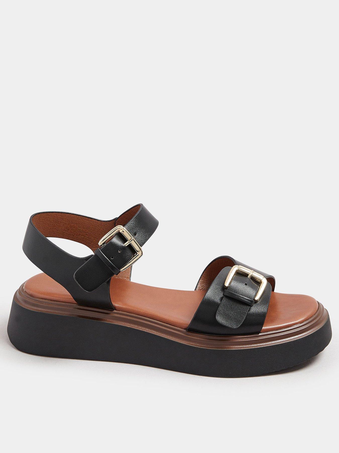  image of yours-extra-wide-fit-buckle-chunky-platform-sandal