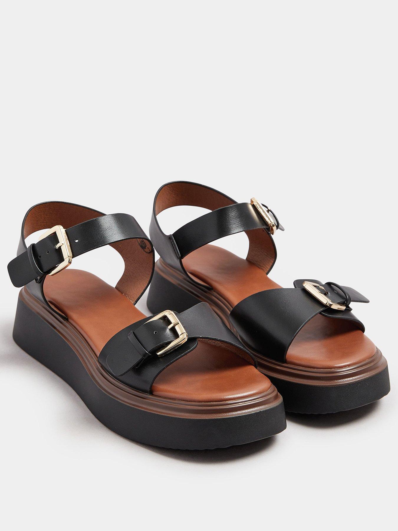  image of yours-extra-wide-fit-buckle-chunky-platform-sandal