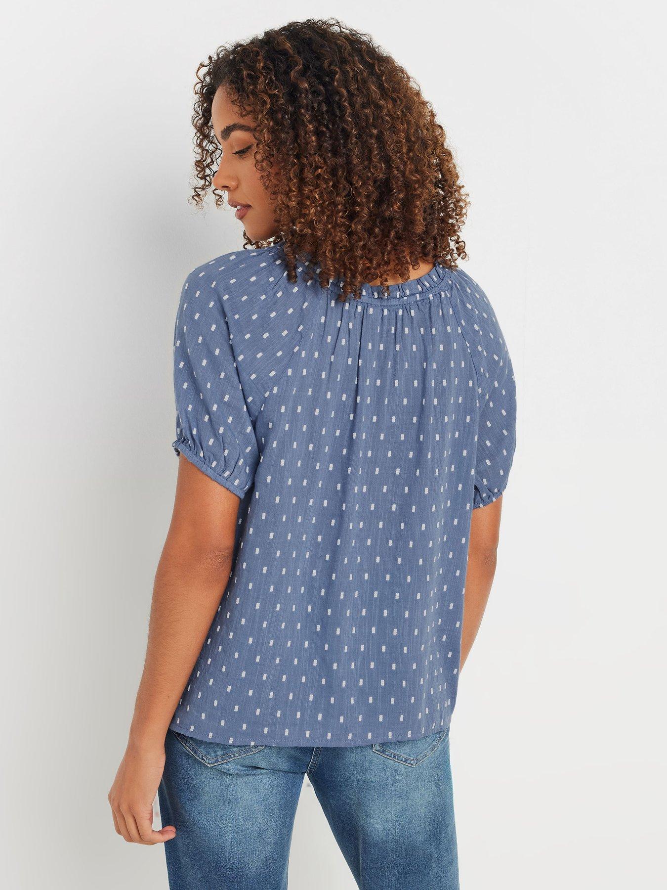  image of mco-dobby-gypsy-short-sleeve-top-blue