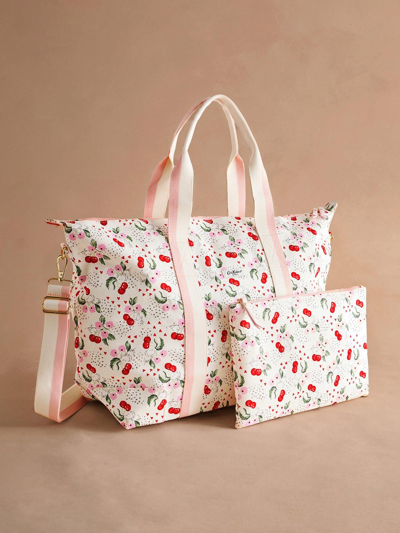 undefined Overnight Bag - Ecru Cherries