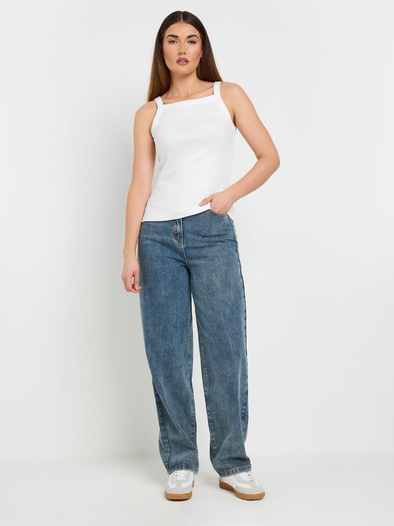  image of long-tall-sally-tall-2-pack-high-neck-rib-vest-top-multi
