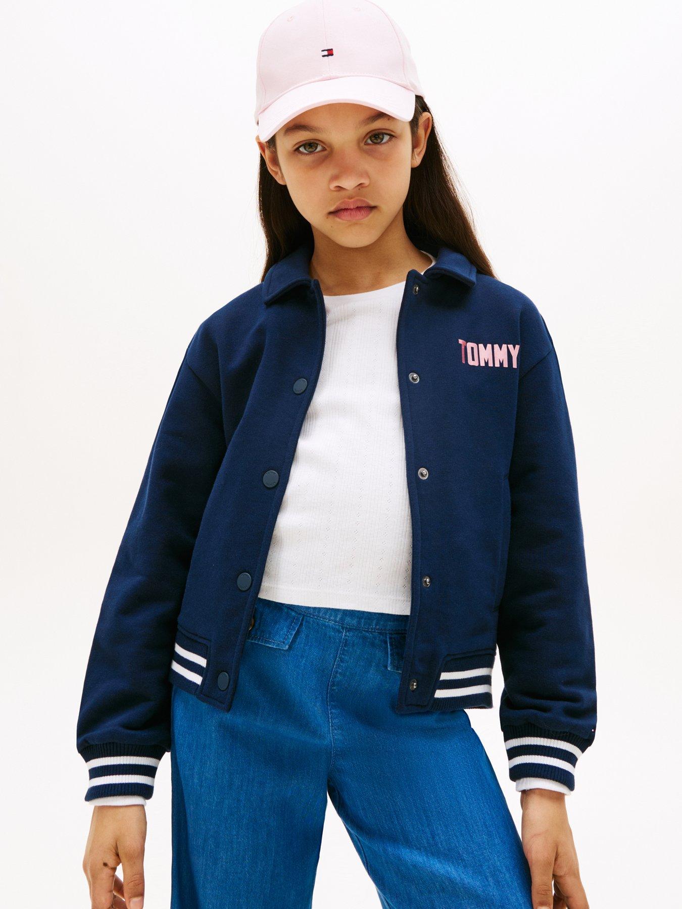 Image 1 of 4 of Tommy Hilfiger Girls Bomber Sweatshirts - Navy