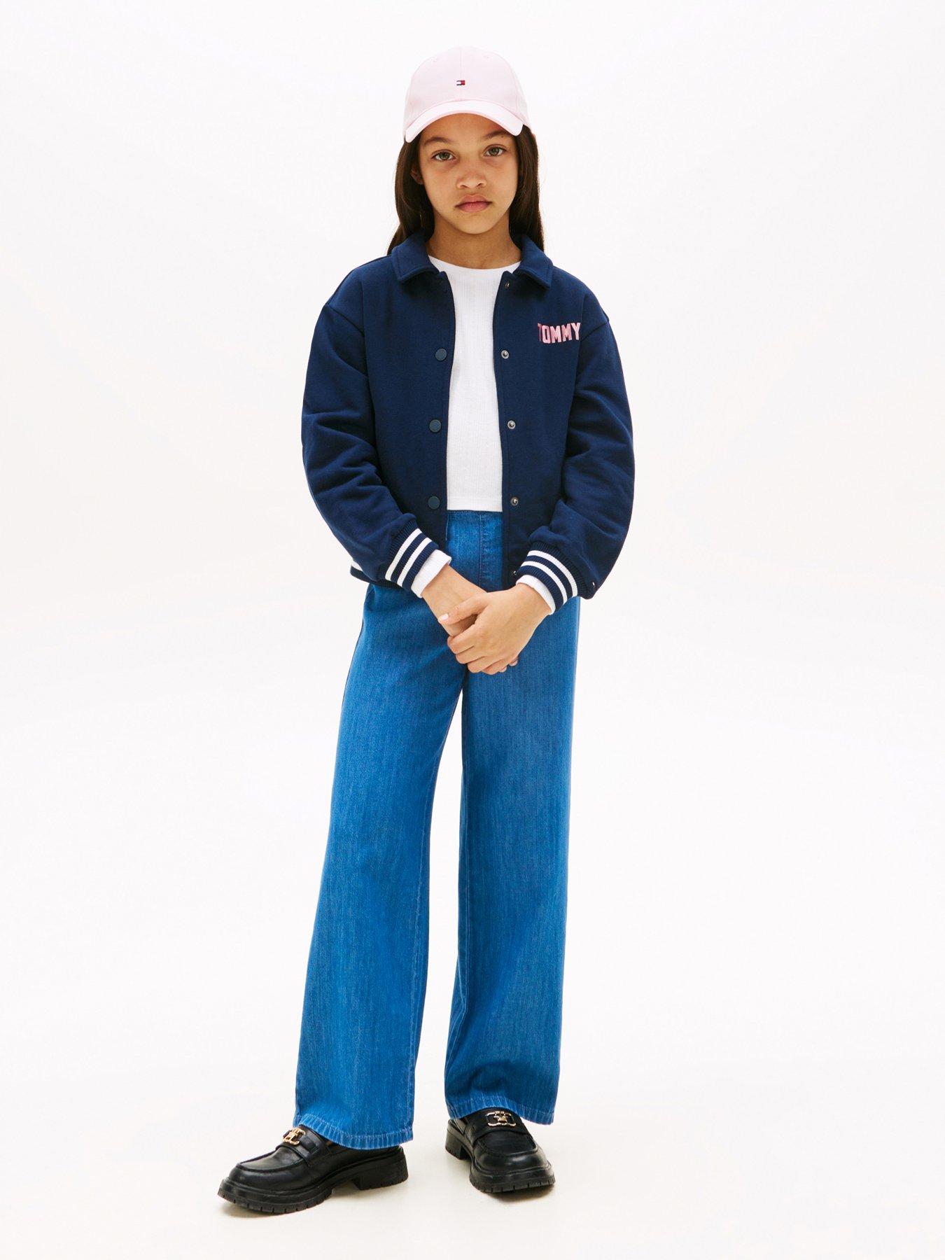 Image 3 of 4 of Tommy Hilfiger Girls Bomber Sweatshirts - Navy