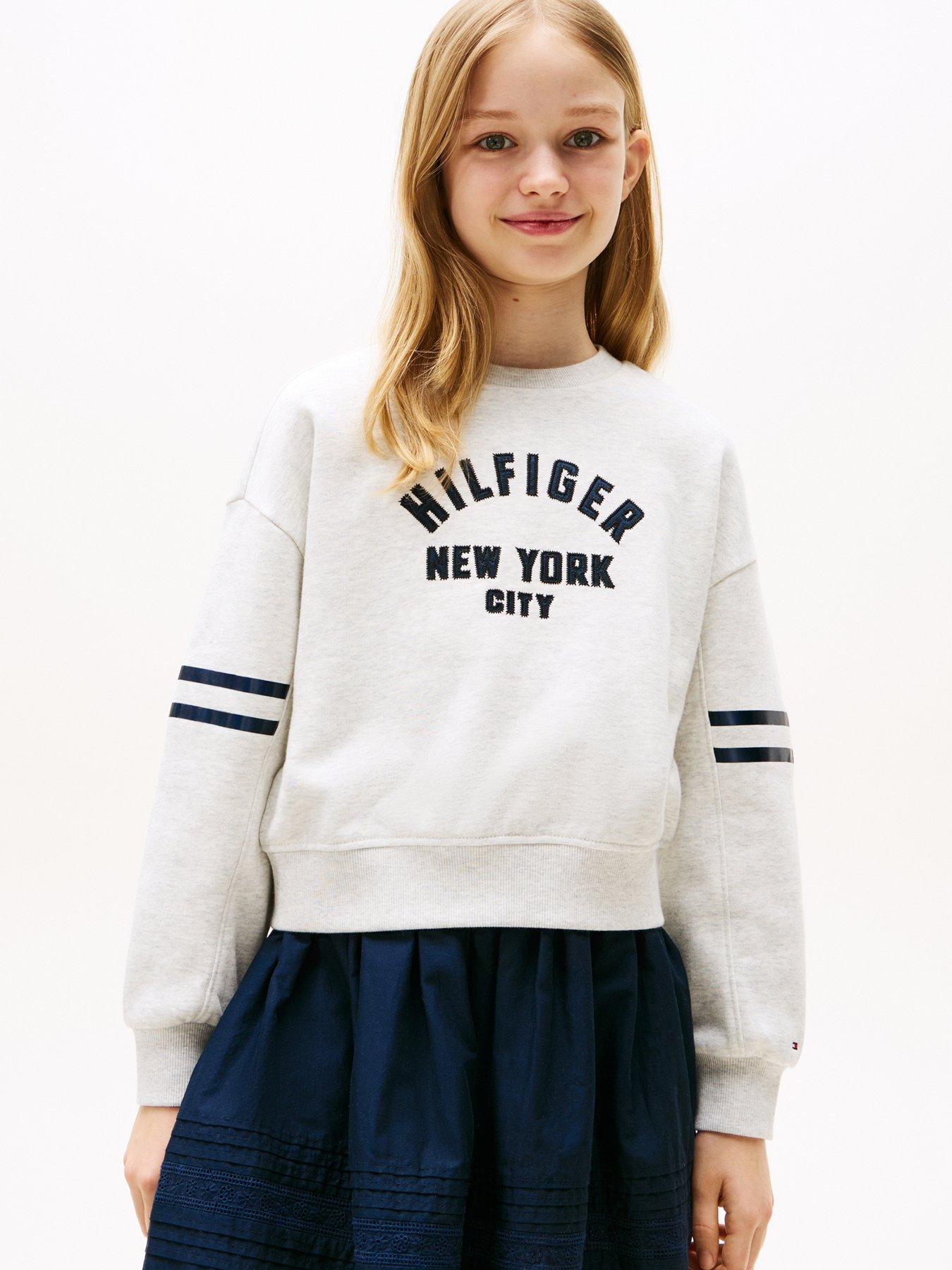 Tommy Hilfiger Girls Batwing Sweatshirt - Grey