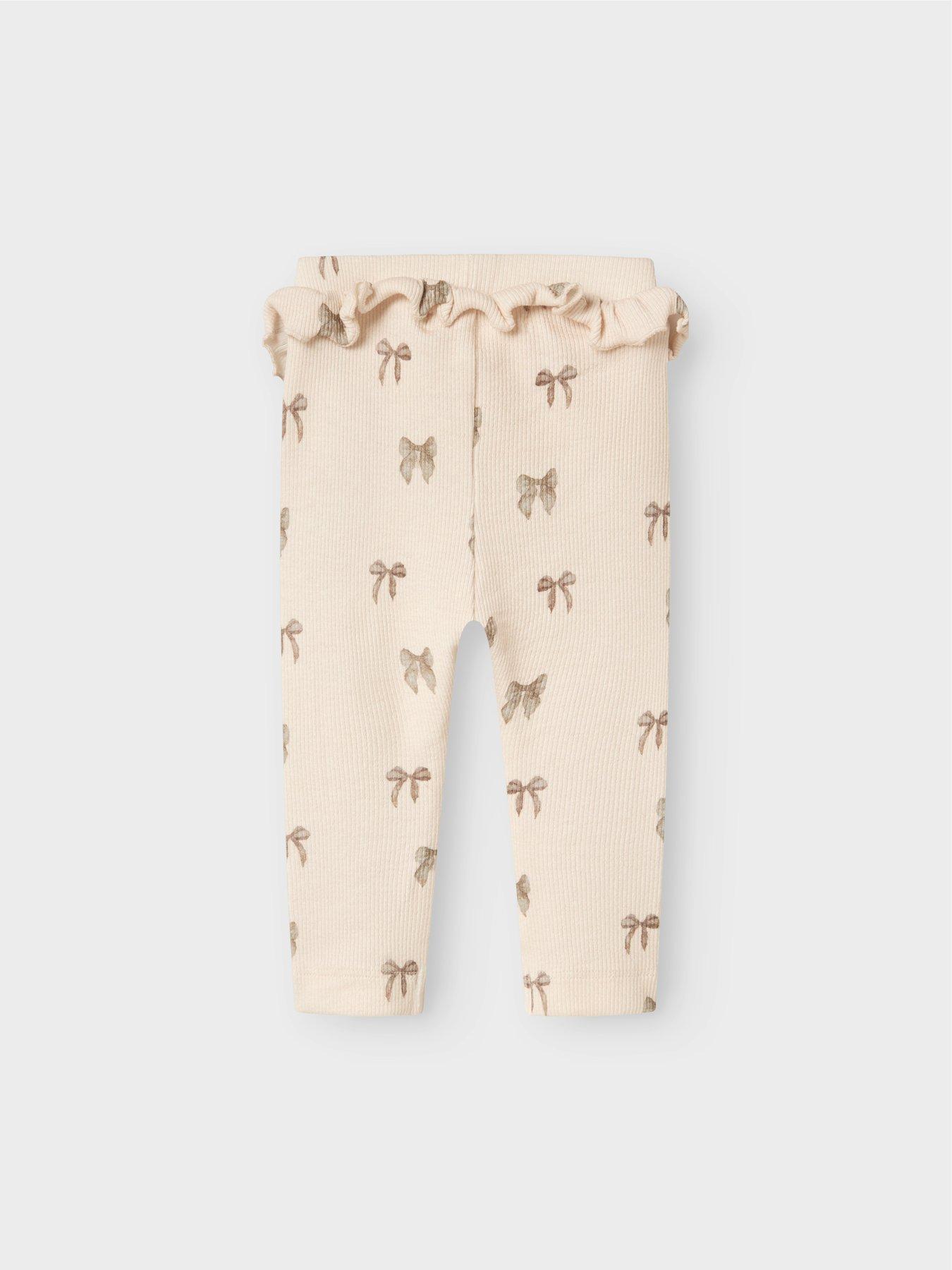 Image 2 of 5 of Lil Atelier Baby Girls Bow Print Leggings - Peony Bow