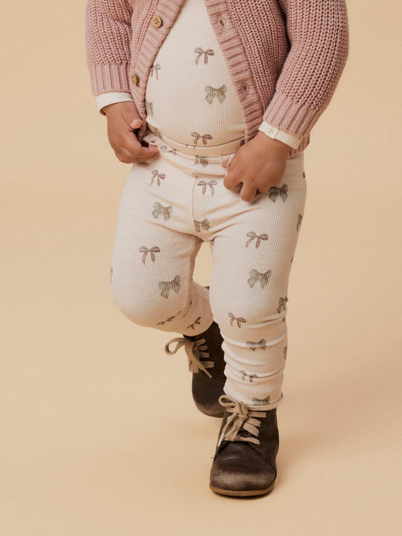 Image 3 of 5 of Lil Atelier Baby Girls Bow Print Leggings - Peony Bow