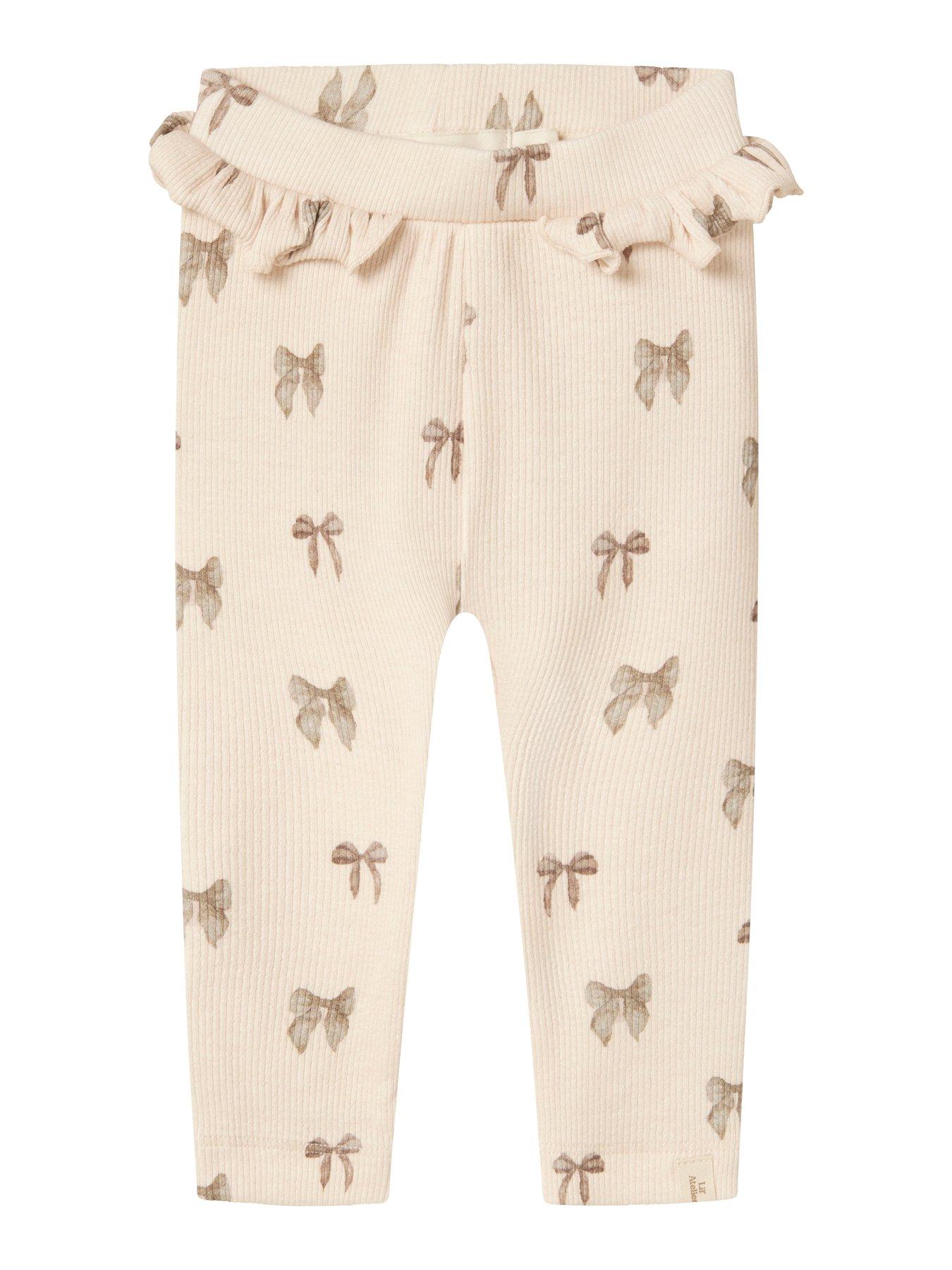Image 4 of 5 of Lil Atelier Baby Girls Bow Print Leggings - Peony Bow