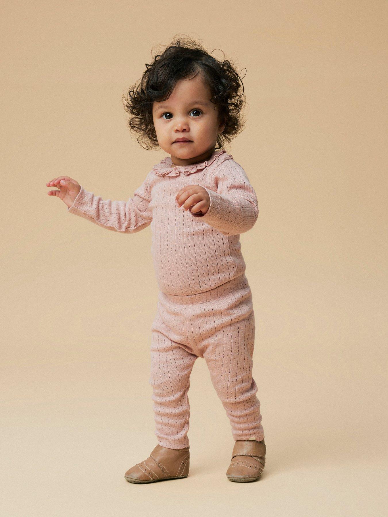undefined Baby Girls Pointelle Leggings - Misty Rose