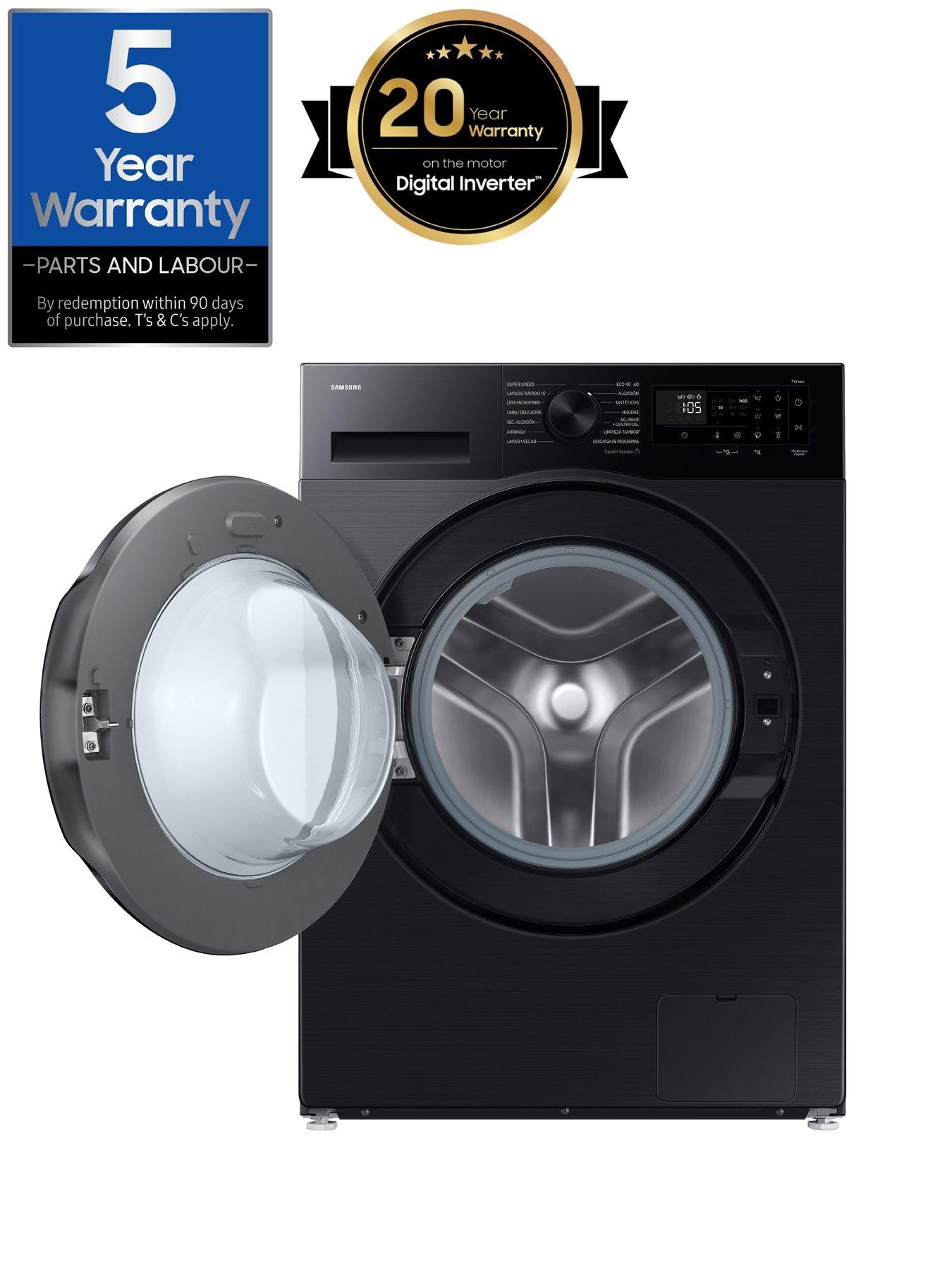 image of samsung-series-5-ai-energy-wd90dg5g34bbeu-9kg-wash-5kg-dry-1400rpm-spin-smart-slim-depth-washer-dryer-black