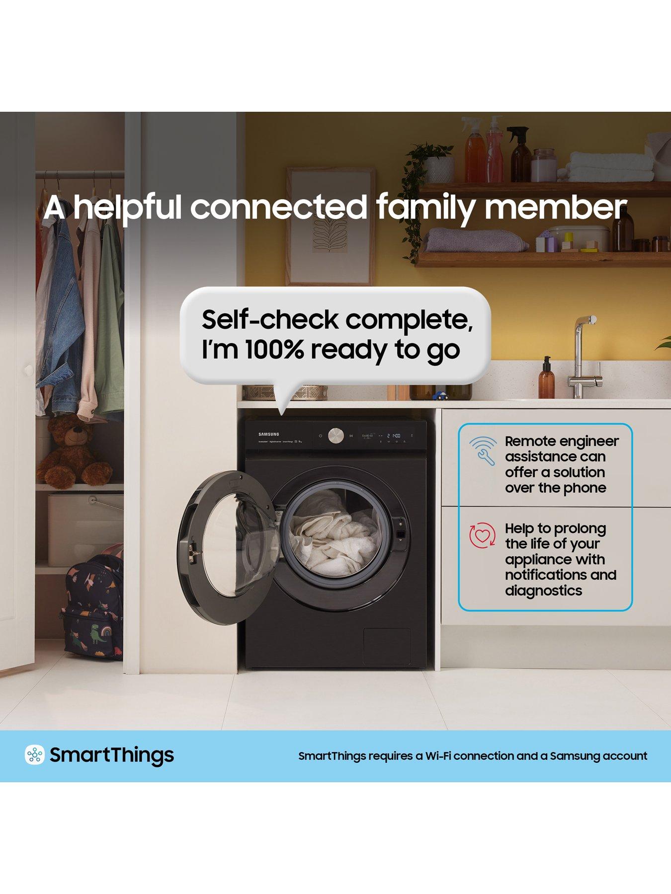 Image 6 of 8 of Samsung Series 5 AI Energy WD90DG5G34BBEU 9kg Wash, 5kg Dry, 1400rpm Spin Smart Slim Depth Washer Dryer - Black