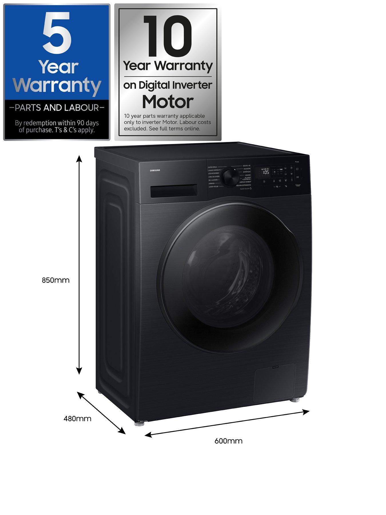 Image 7 of 8 of Samsung Series 5 AI Energy WD90DG5G34BBEU 9kg Wash, 5kg Dry, 1400rpm Spin Smart Slim Depth Washer Dryer - Black