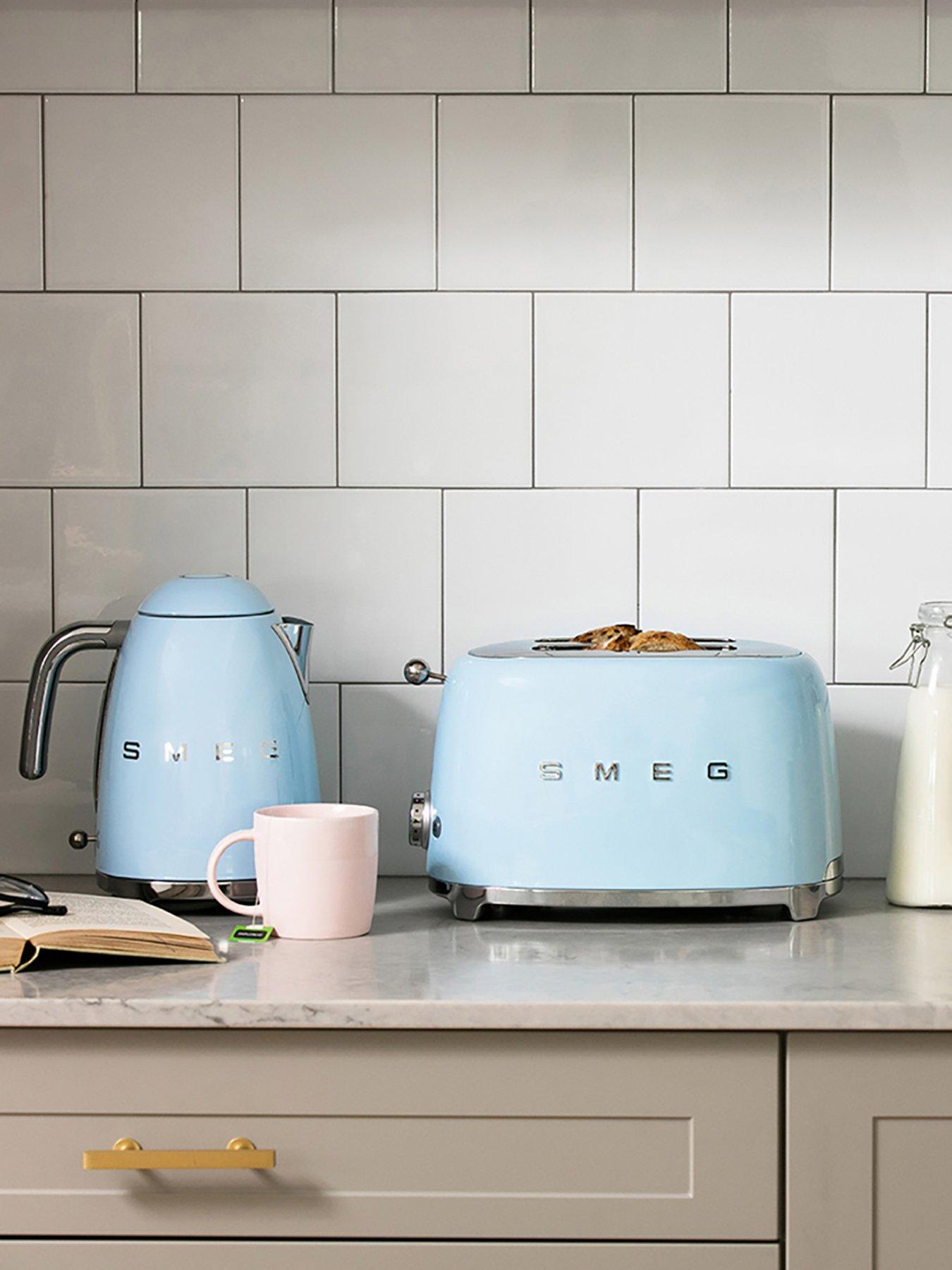 Smeg EEJB112 50s Retro Style Kettle and 2-Slice Toaster - Pastel Blue ...