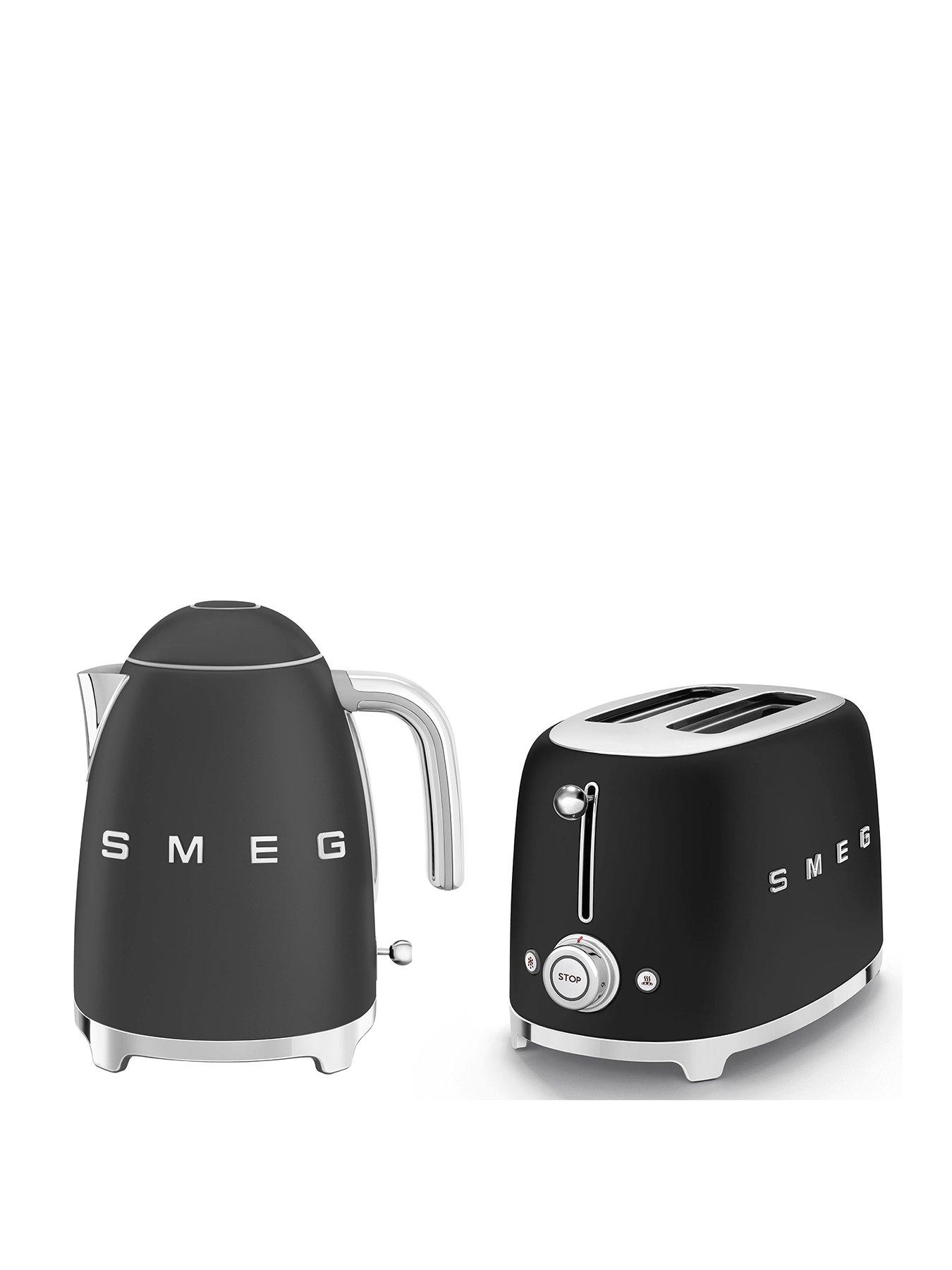 undefined EEJB154 50s Retro Style Kettle and 2-Slice Toaster - Matte Black