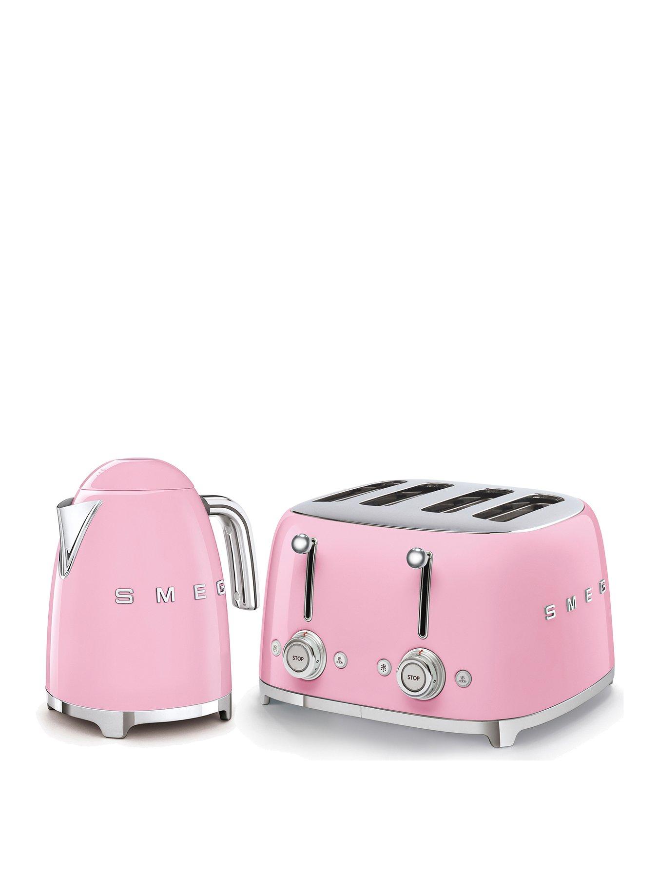 Smeg EEJB167 50s Retro Style Kettle and 4-Slice Toaster - Pastel Pink