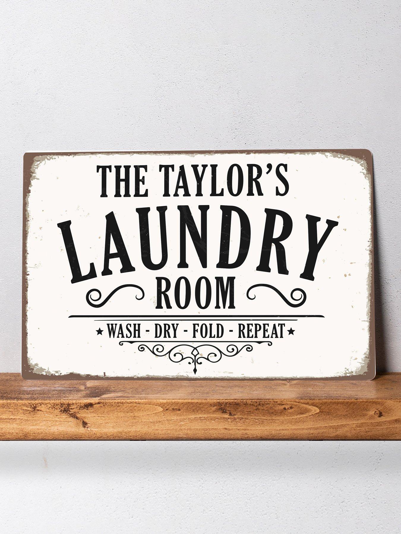  image of love-abode-personalised-laundry-room-sign