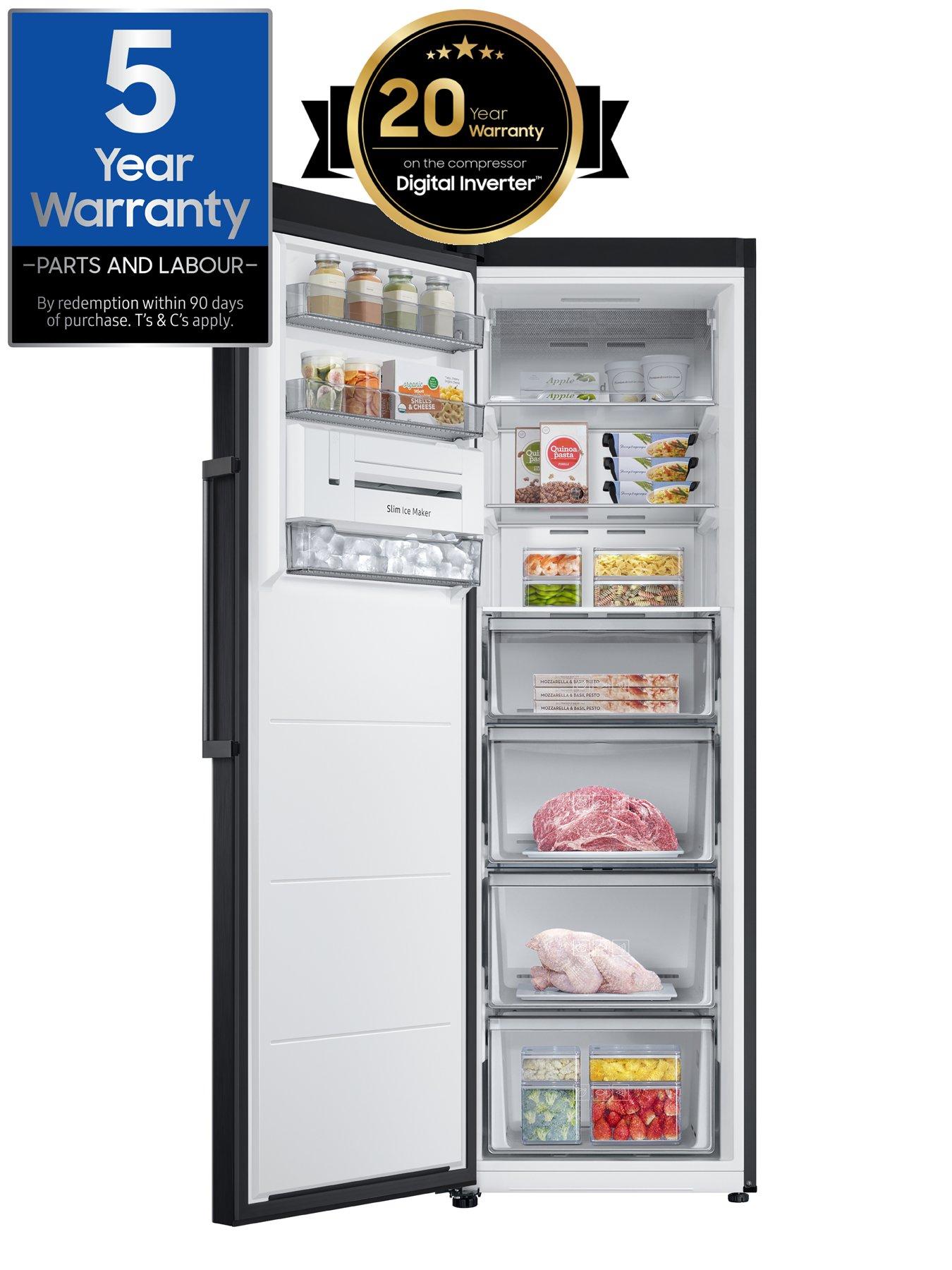  image of samsung-bespoke-rz32c7bdeb1eu-tall-freezer-with-spacemaxtrade-technologynbspnbsp--black-stainless