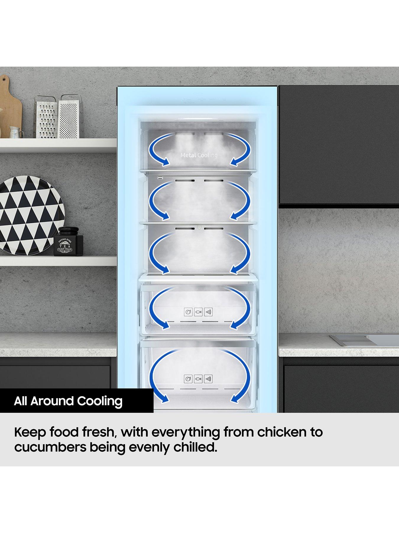  image of samsung-bespoke-rz32c7bdeb1eu-tall-freezer-with-spacemaxtrade-technologynbspnbsp--black-stainless