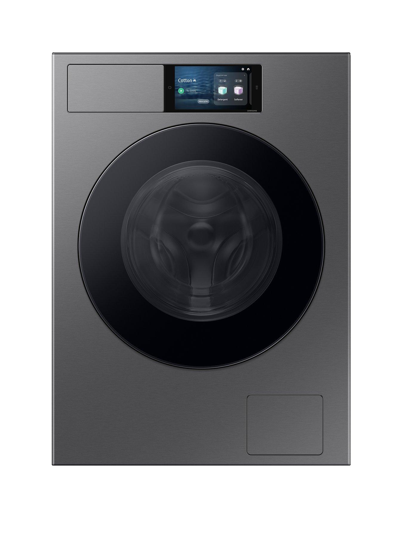  image of samsung-series-9-ai-home-wf90f09c4su1-9kg-load-1400rpm-spin-smart-washing-machine-dark-silver