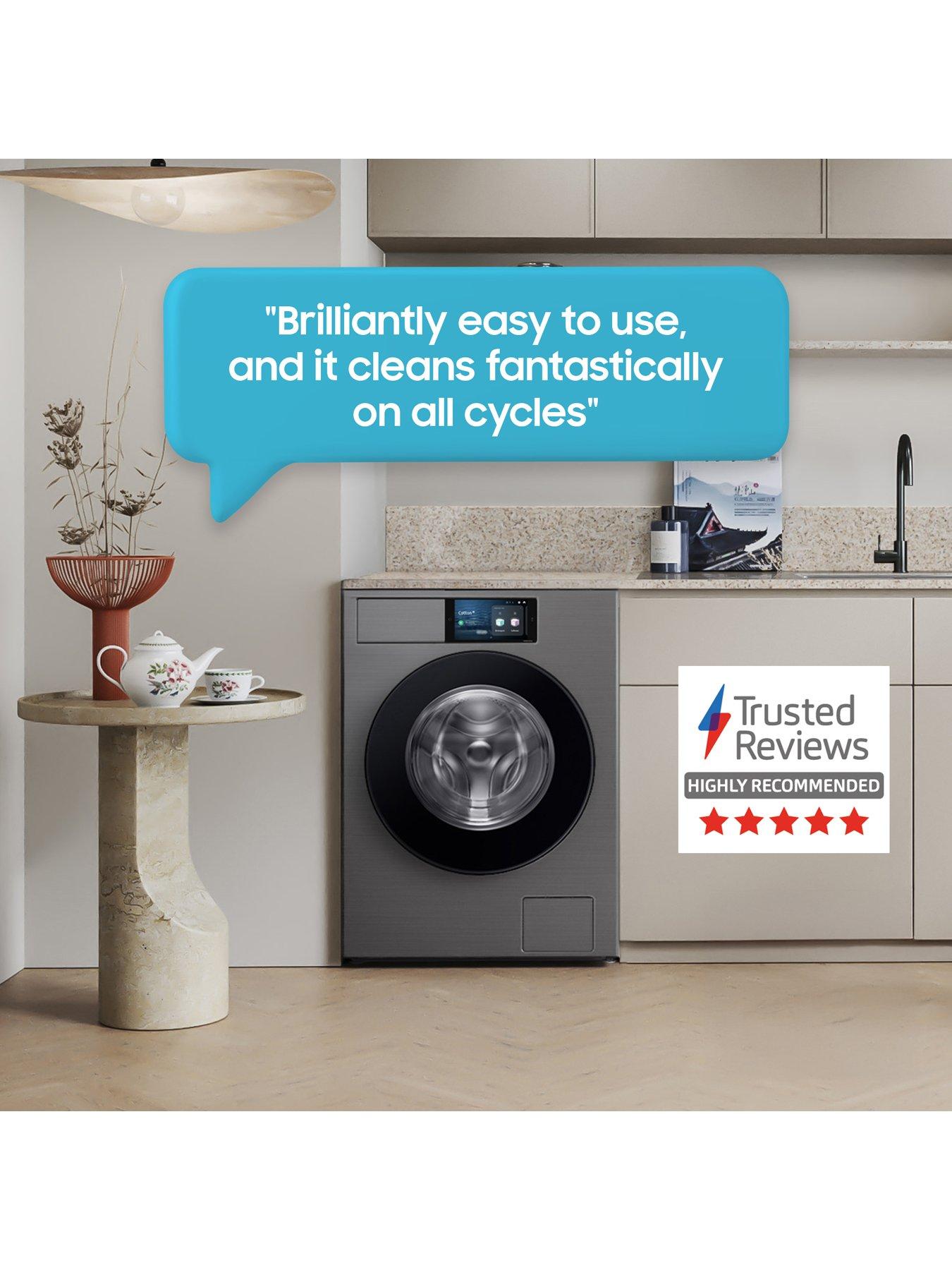  image of samsung-series-9-ai-home-wf90f09c4su1-9kg-load-1400rpm-spin-smart-washing-machine-dark-silver