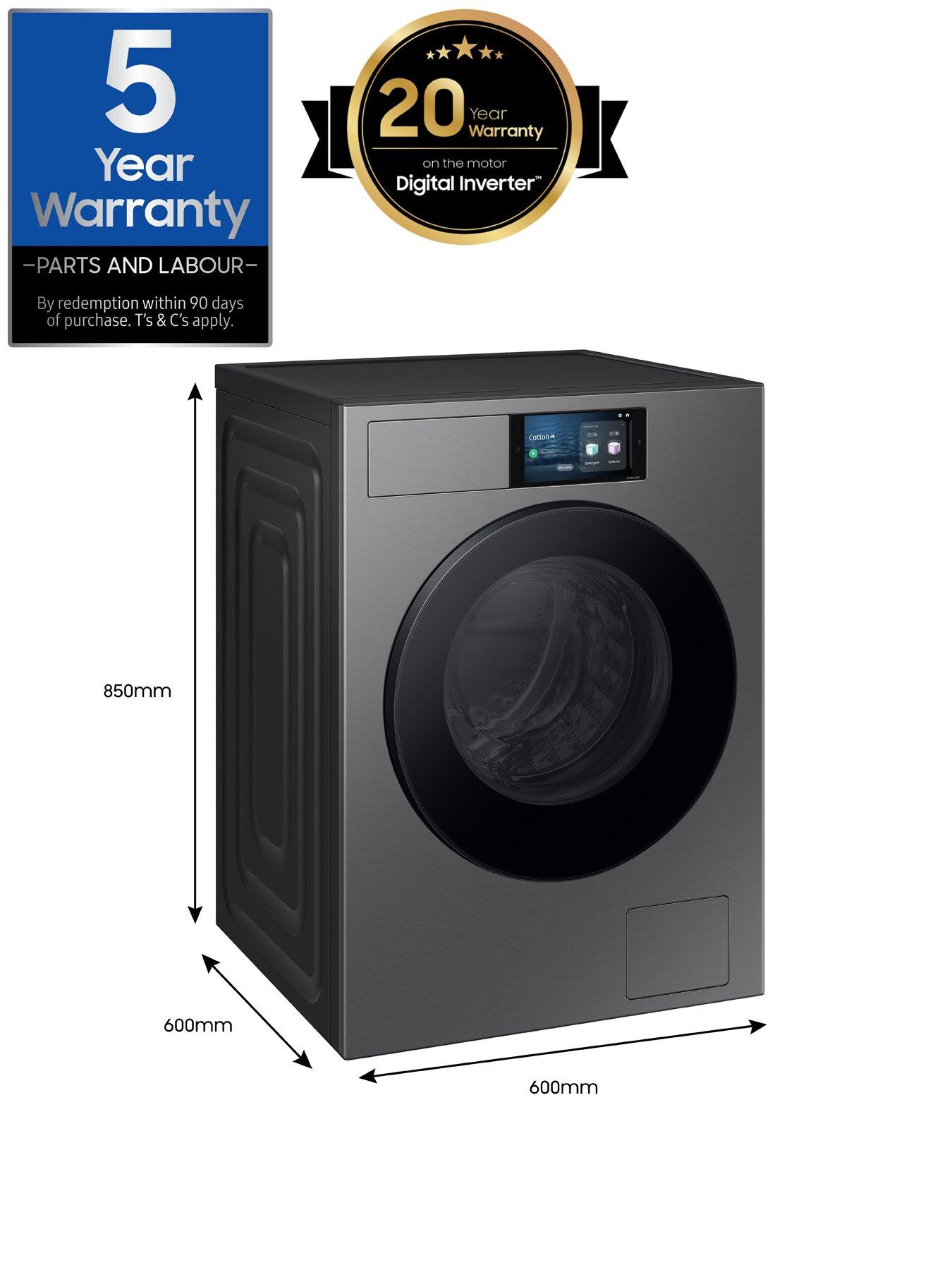 Image 7 of 8 of Samsung Series 9 AI Home WF90F09C4SU1 9kg Load 1400rpm Spin Smart Washing Machine - Dark Silver