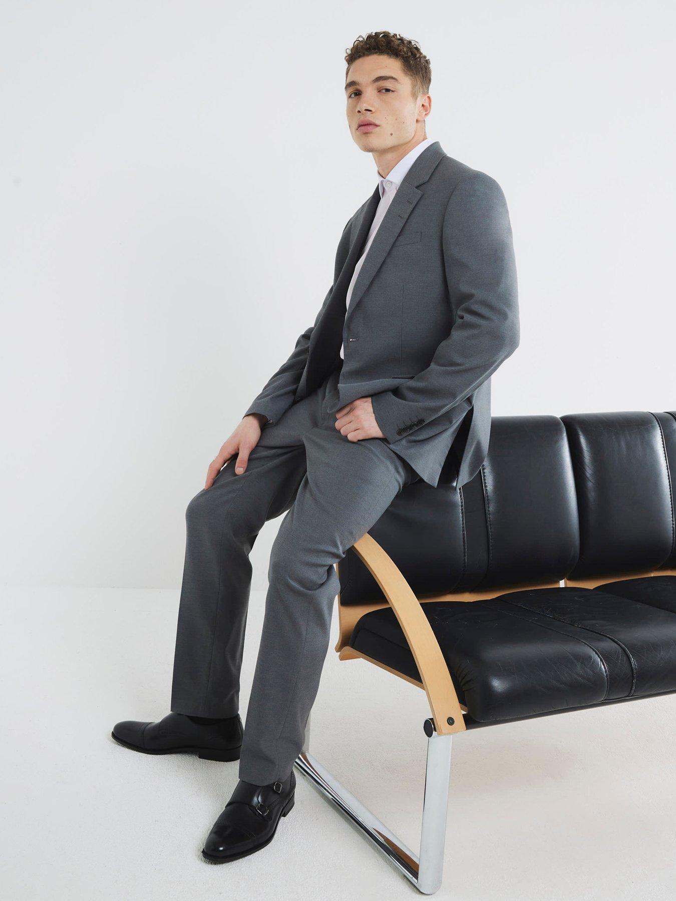 Image 3 of 4 of River Island Tailored Kez Suit Trousers - Grey