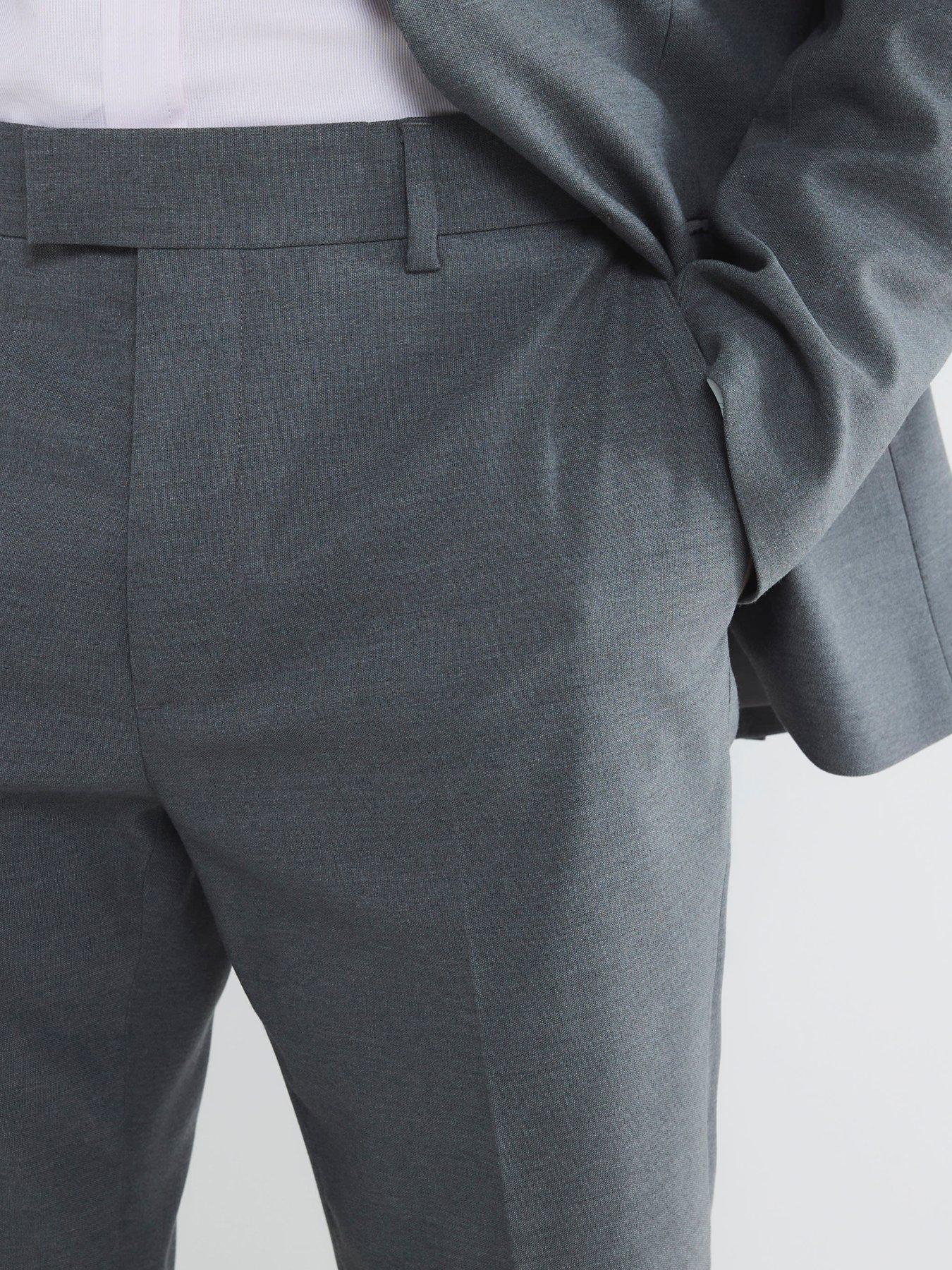 Image 4 of 4 of River Island Tailored Kez Suit Trousers - Grey