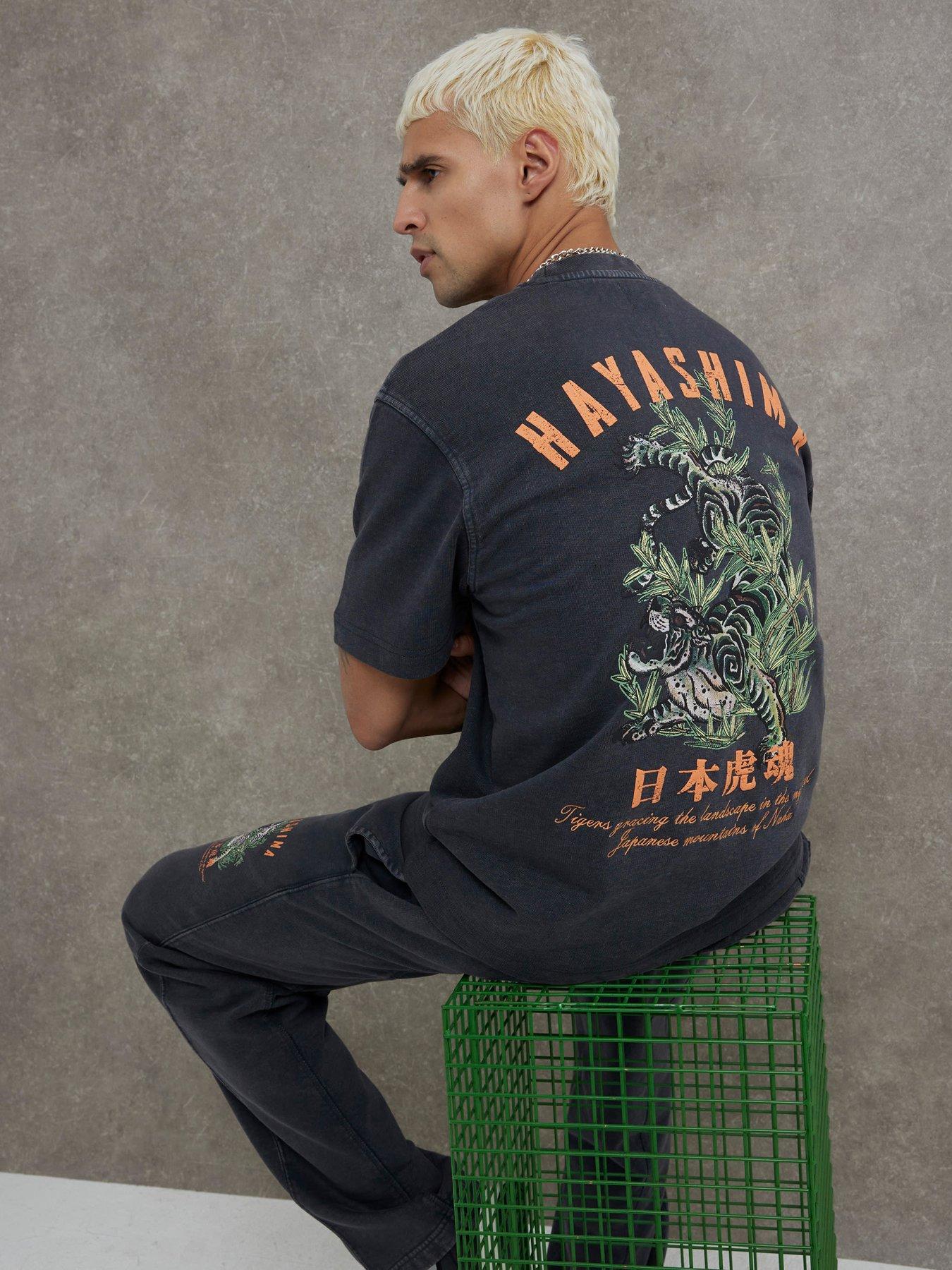front image of river-island-loopback-hayashima-graphic-t-shirt