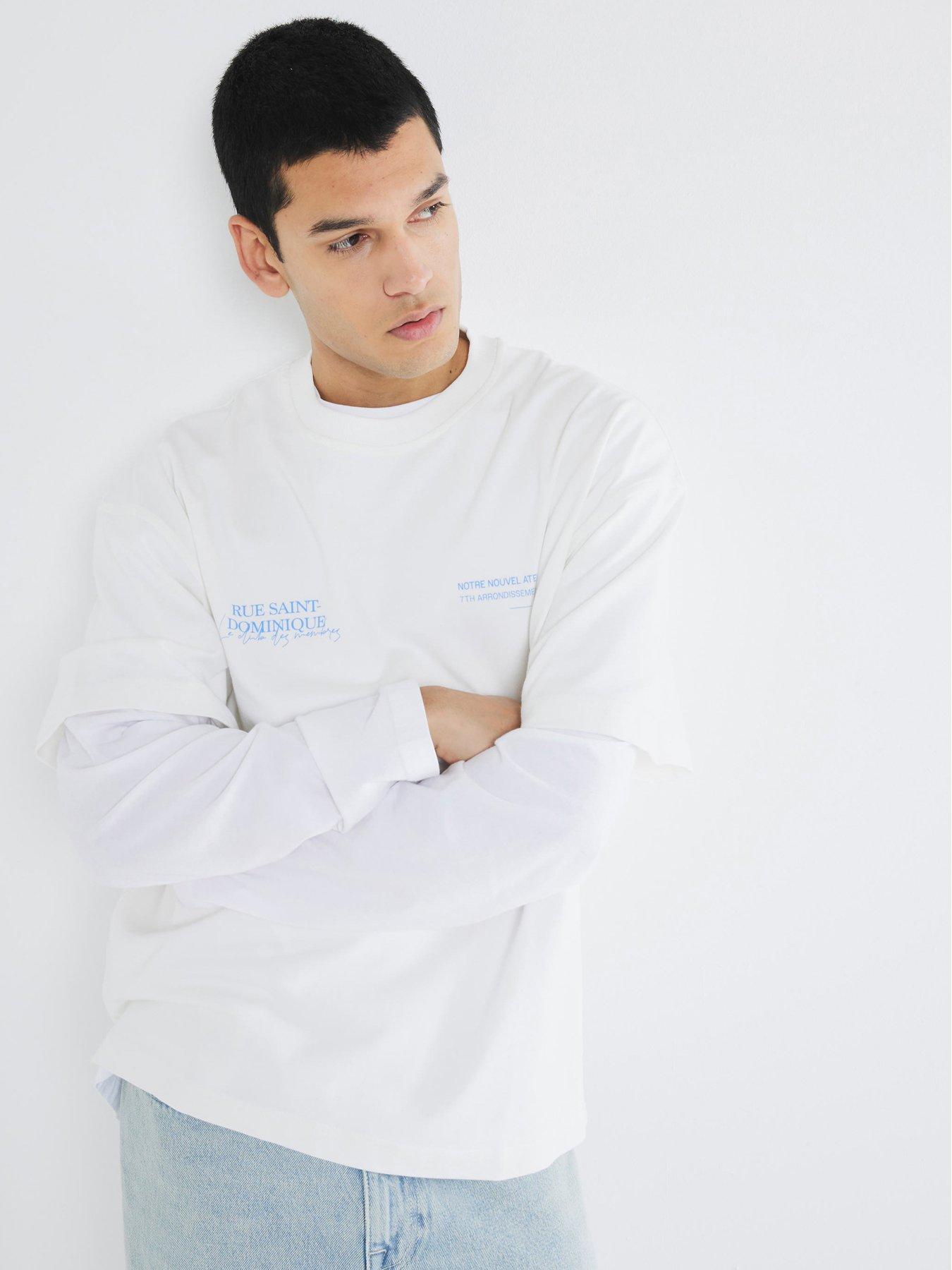 River Island Rue Saint Wordy T-Shirt - White | Littlewoods