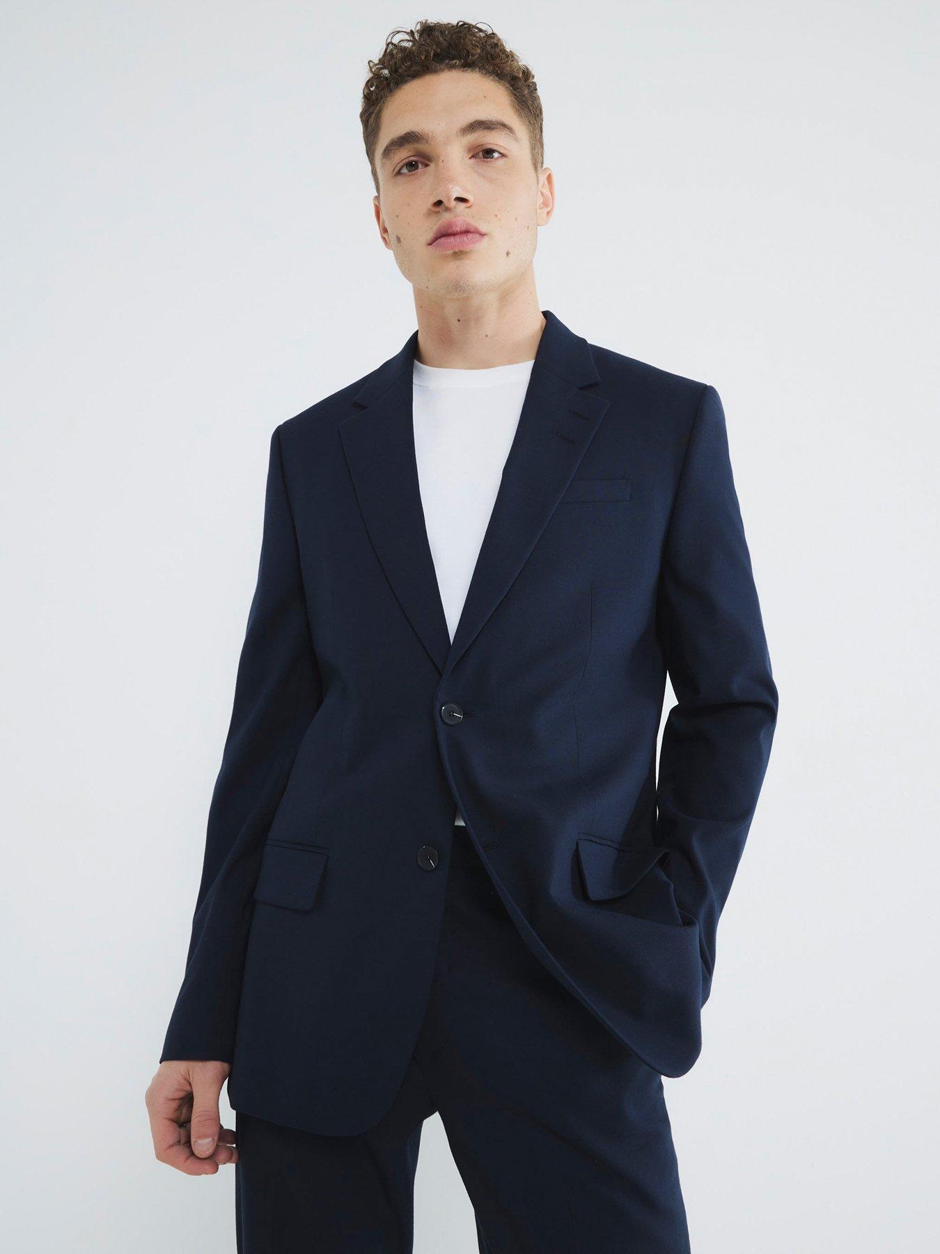 Image 1 of 4 of River Island Tailored Kez Suit Jacket - Navy